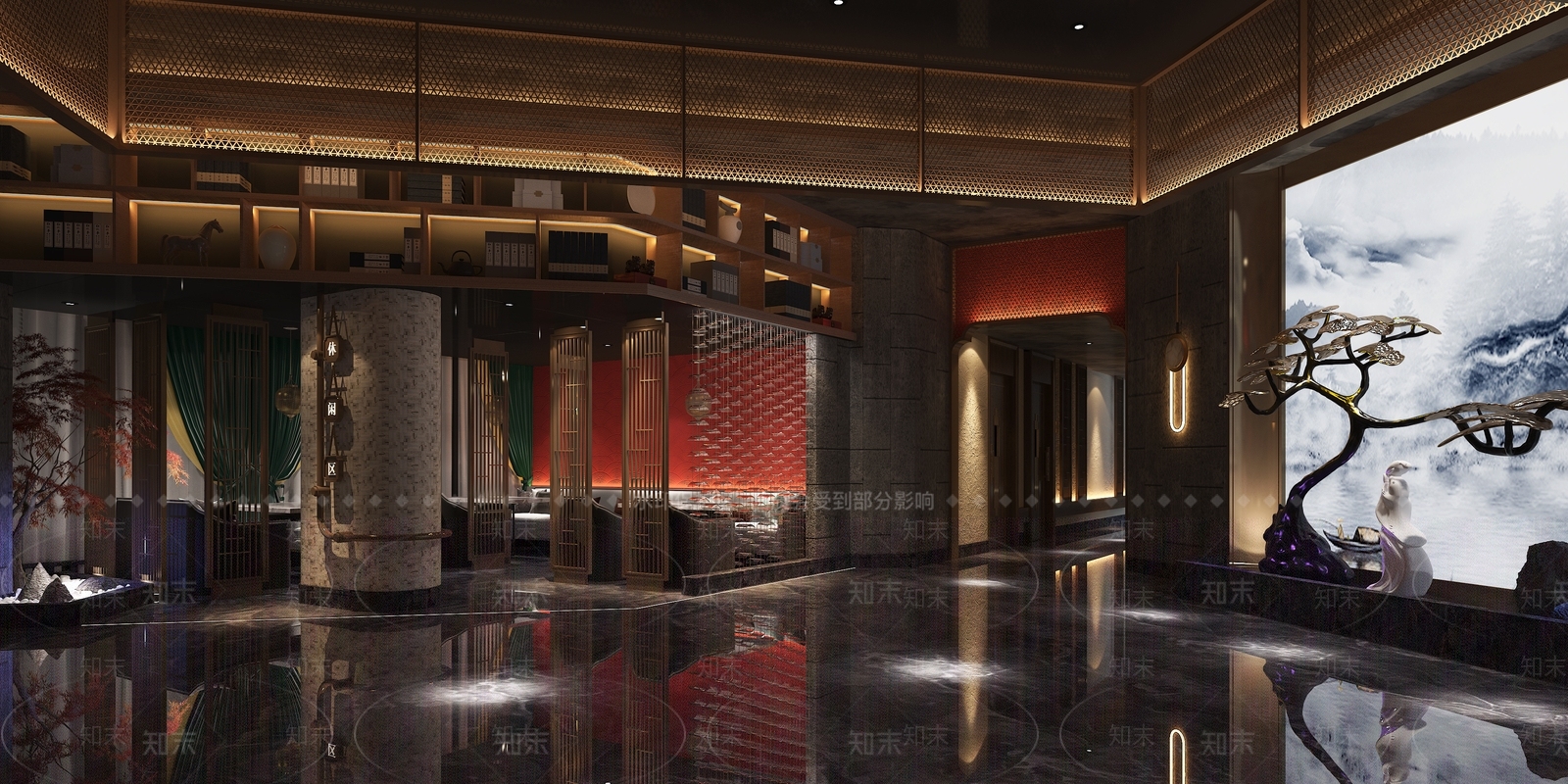 新中式足浴会所3D模型下载【ID:793360129】