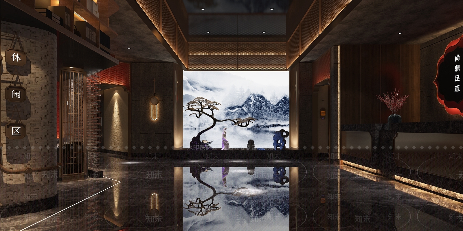 新中式足浴会所3D模型下载【ID:793360129】