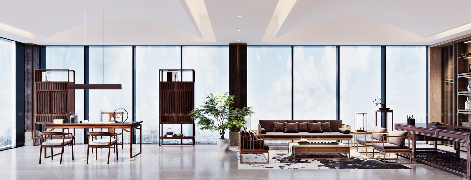 现代总裁办公室3D模型下载【ID:793370689】