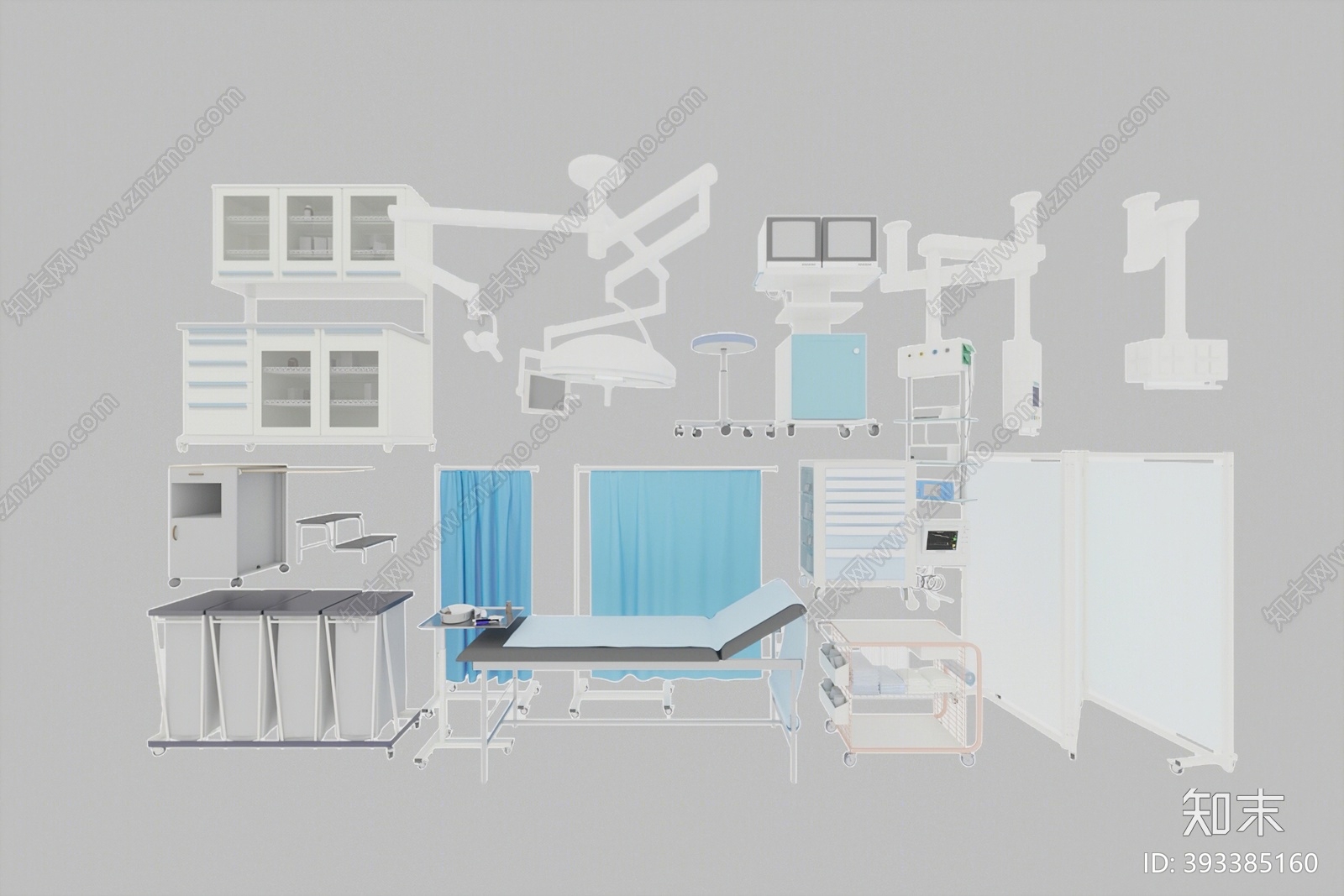 现代医疗器材3d模型下载【id:393385160】