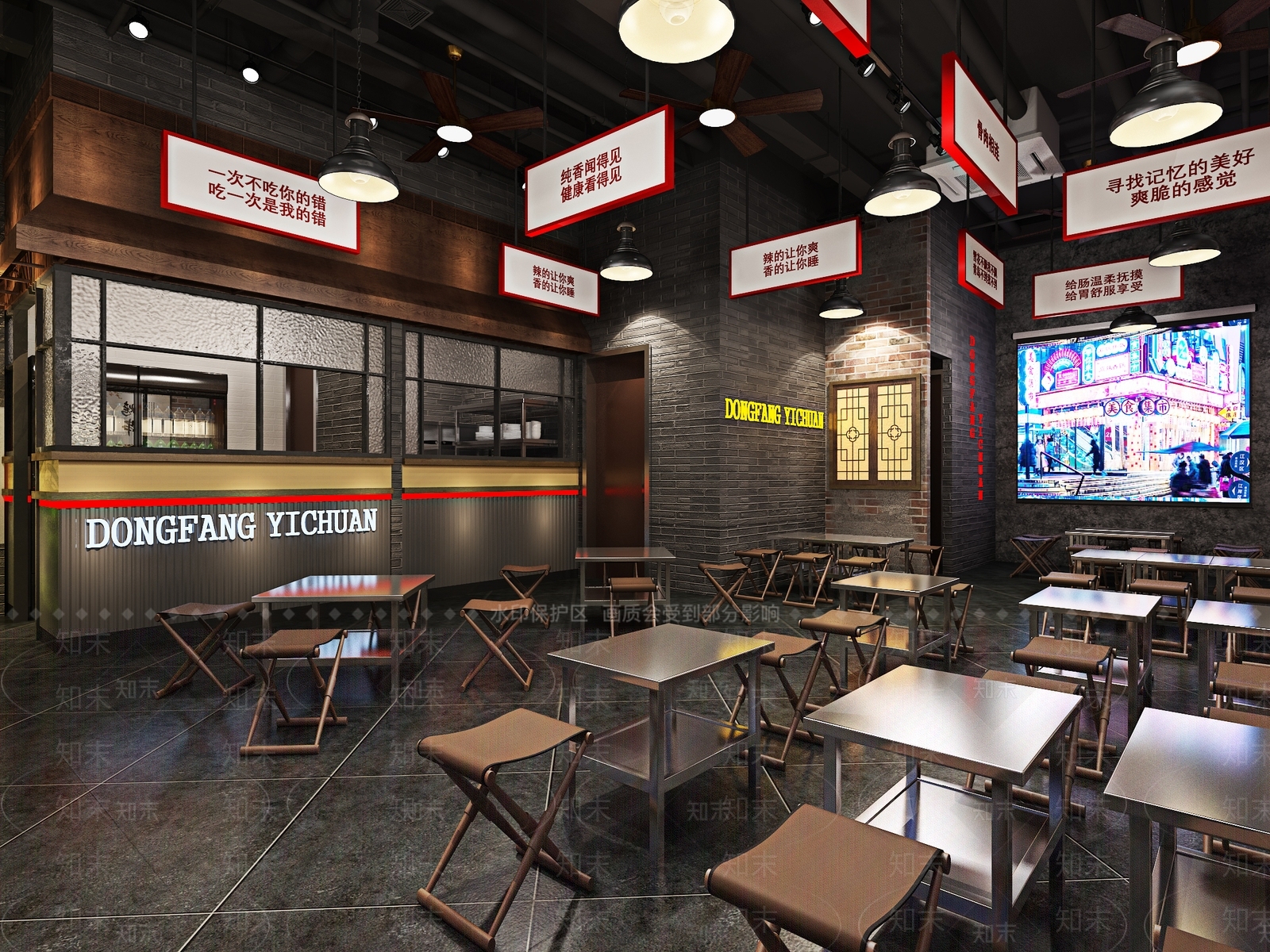 工业风烧烤店3D模型下载【ID:393387473】