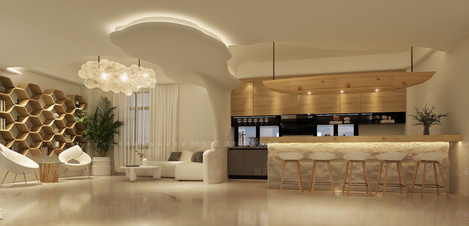 北欧民宿酒店接待大厅3D模型下载【ID:993399656】