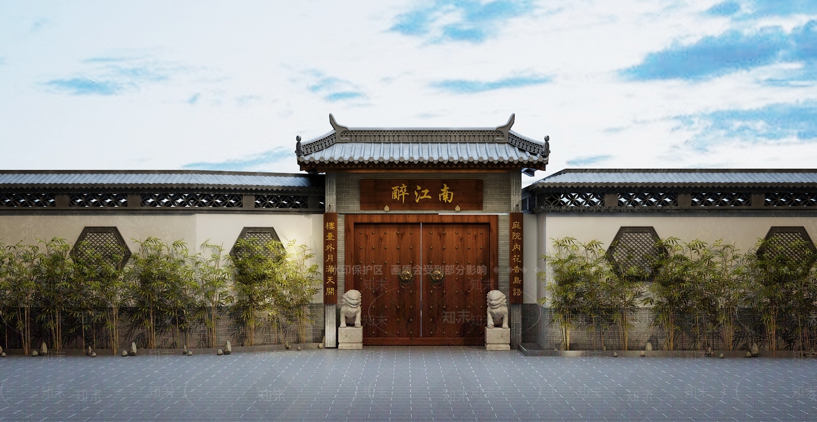 中式牌坊门头3D模型下载【ID:993402580】