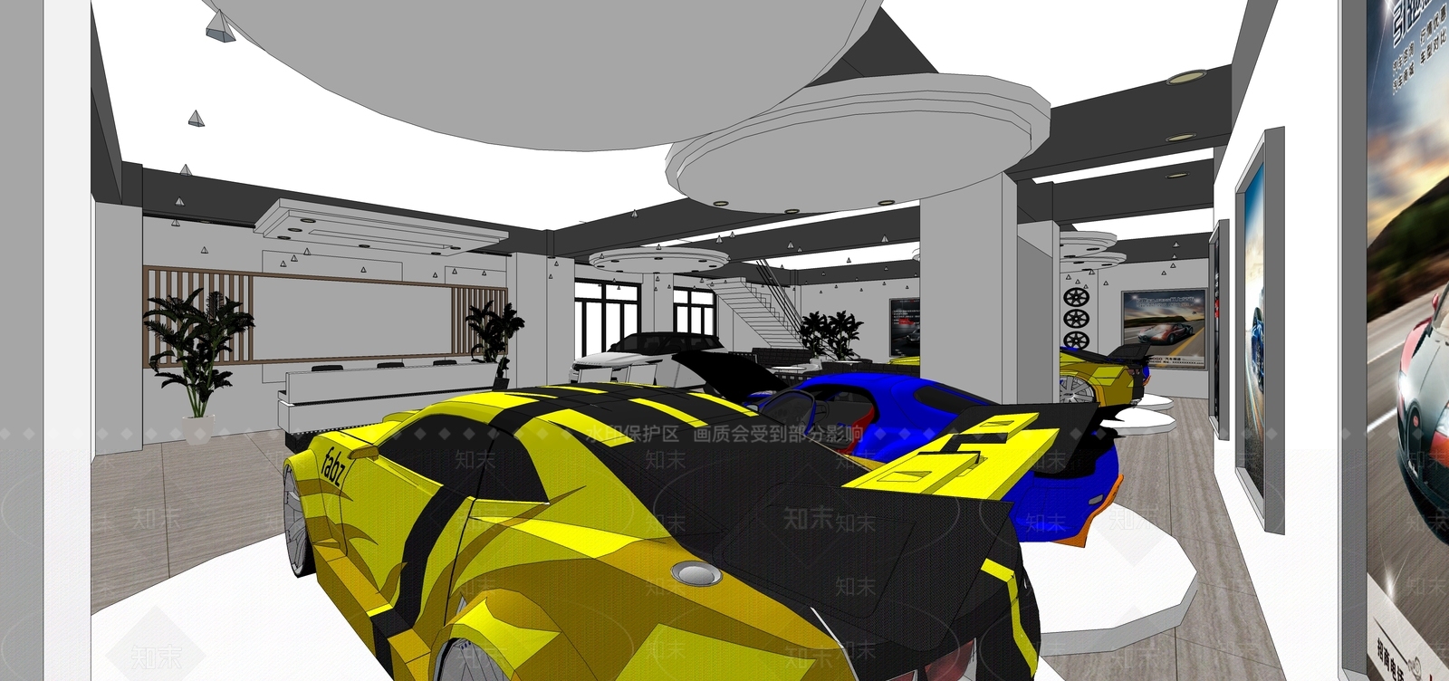 现代汽车展厅SU模型下载【ID:493403850】