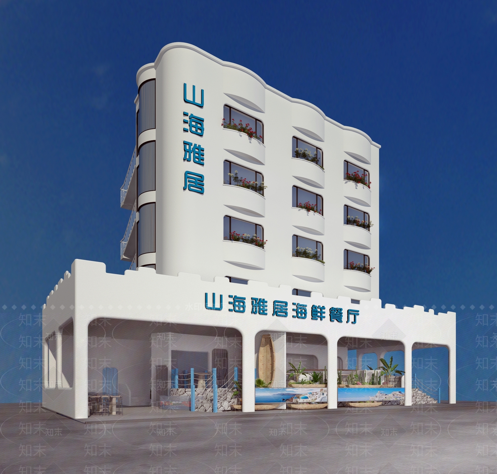 现代民宿门头3D模型下载【ID:993404692】