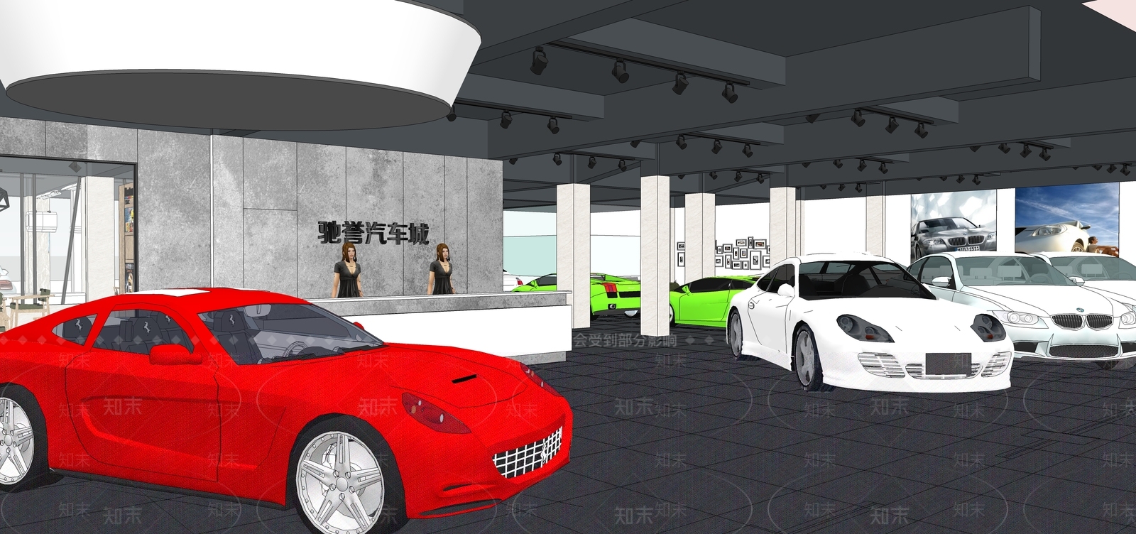 现代汽车展厅SU模型下载【ID:493404853】