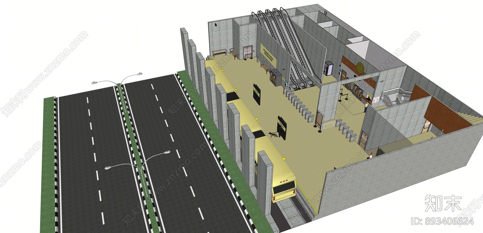 现代电梯SU模型下载【ID:893406624】