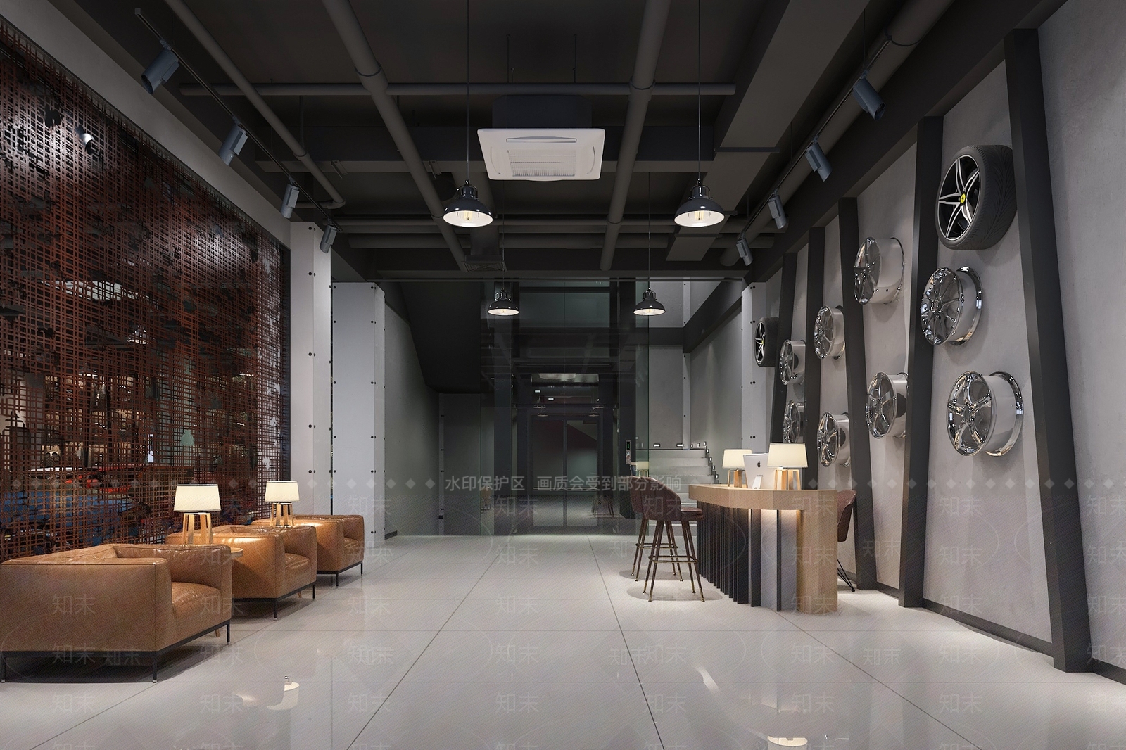 工业汽车展厅SU模型下载【ID:493420867】