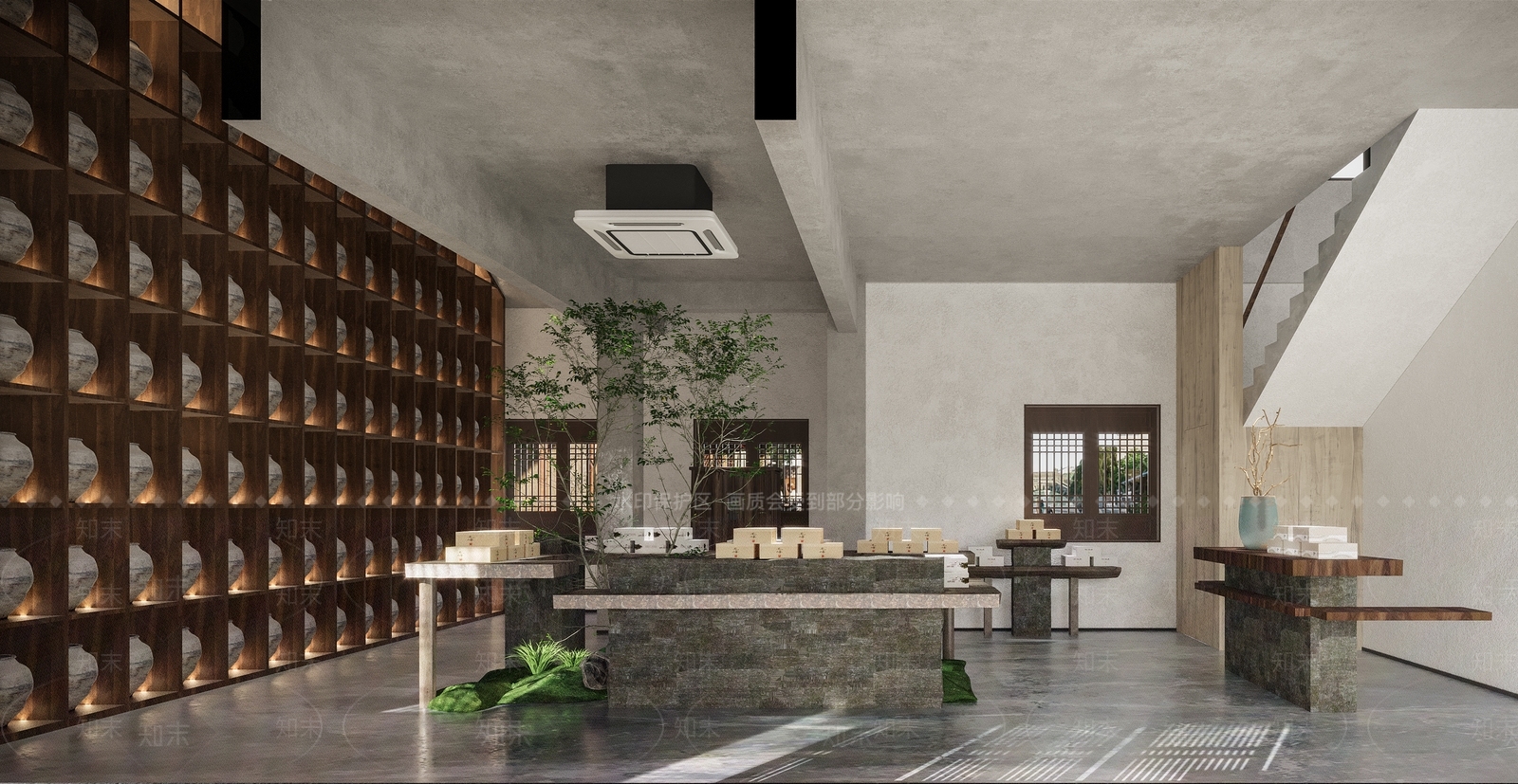 新中式茶室会所3D模型下载【ID:593424414】