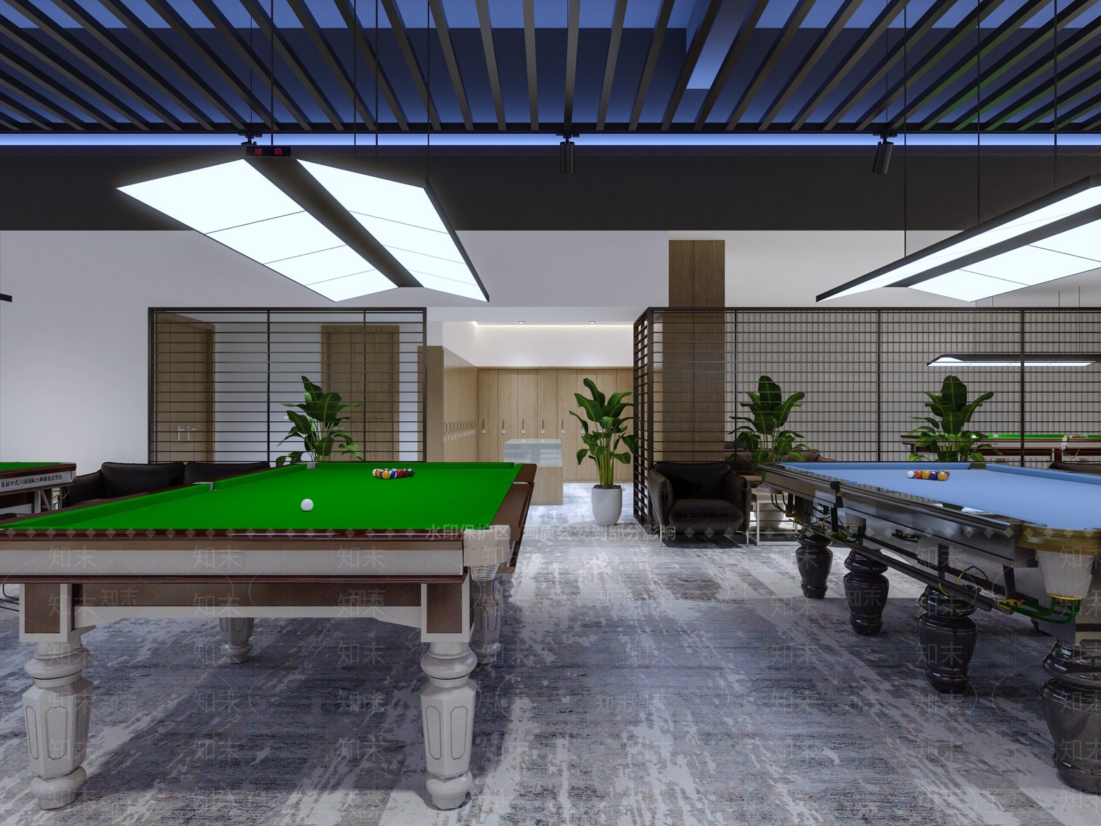 现代台球室3D模型下载【ID:993432983】