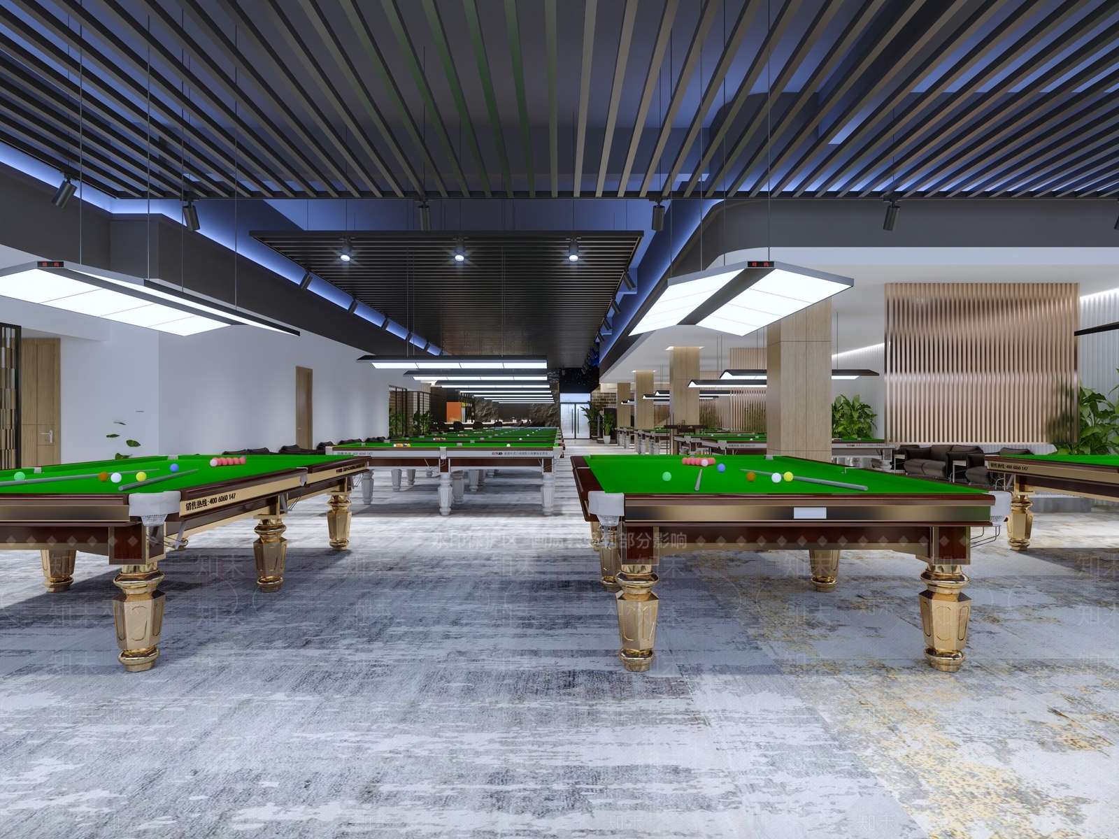 现代台球室3D模型下载【ID:993432983】