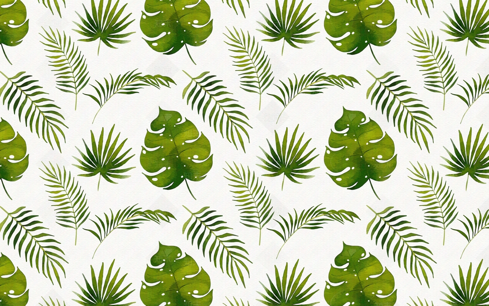 小清新绿色叶子植物水彩背景墙贴图下载【ID:493438245】