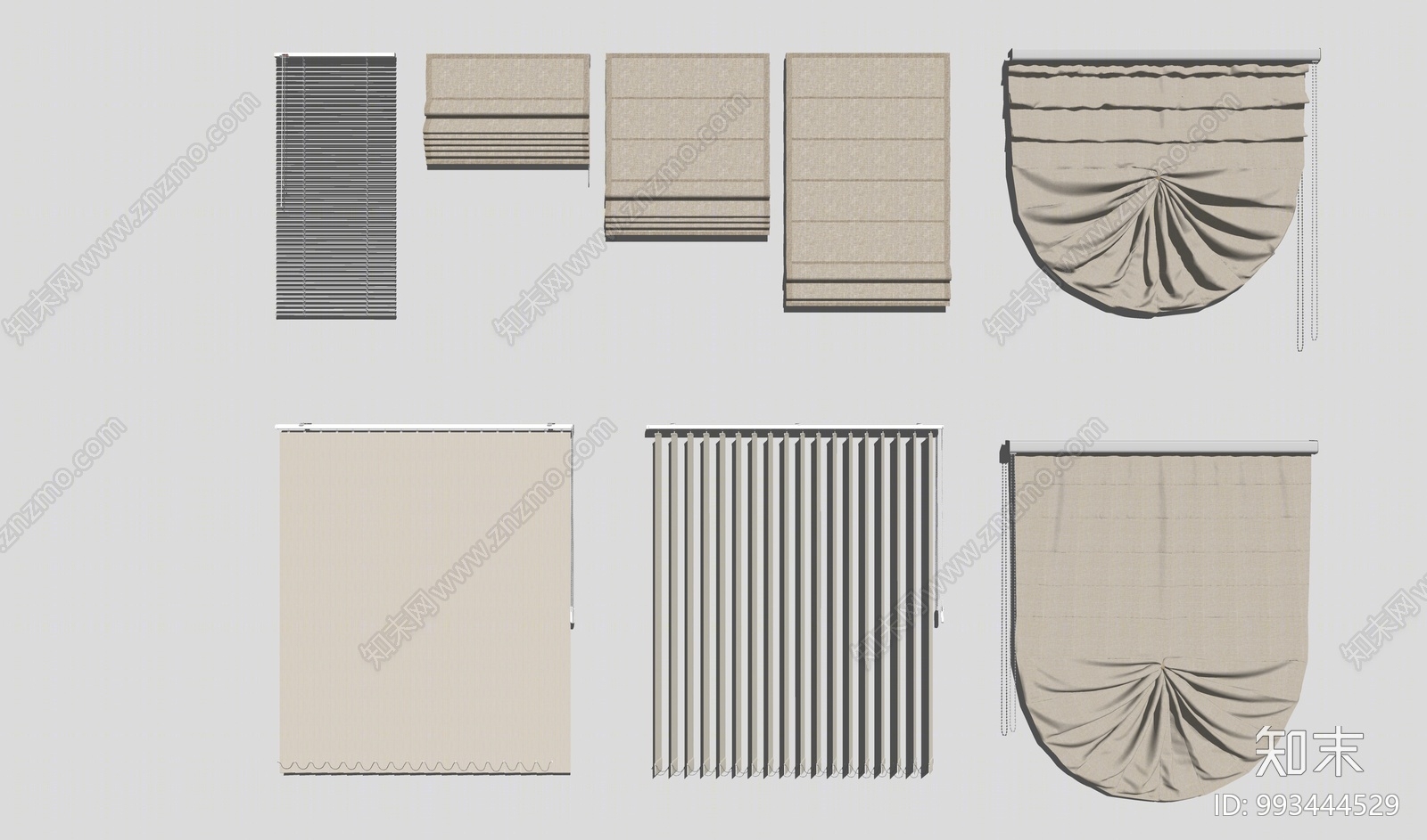 现代百叶帘SU模型下载【ID:993444529】