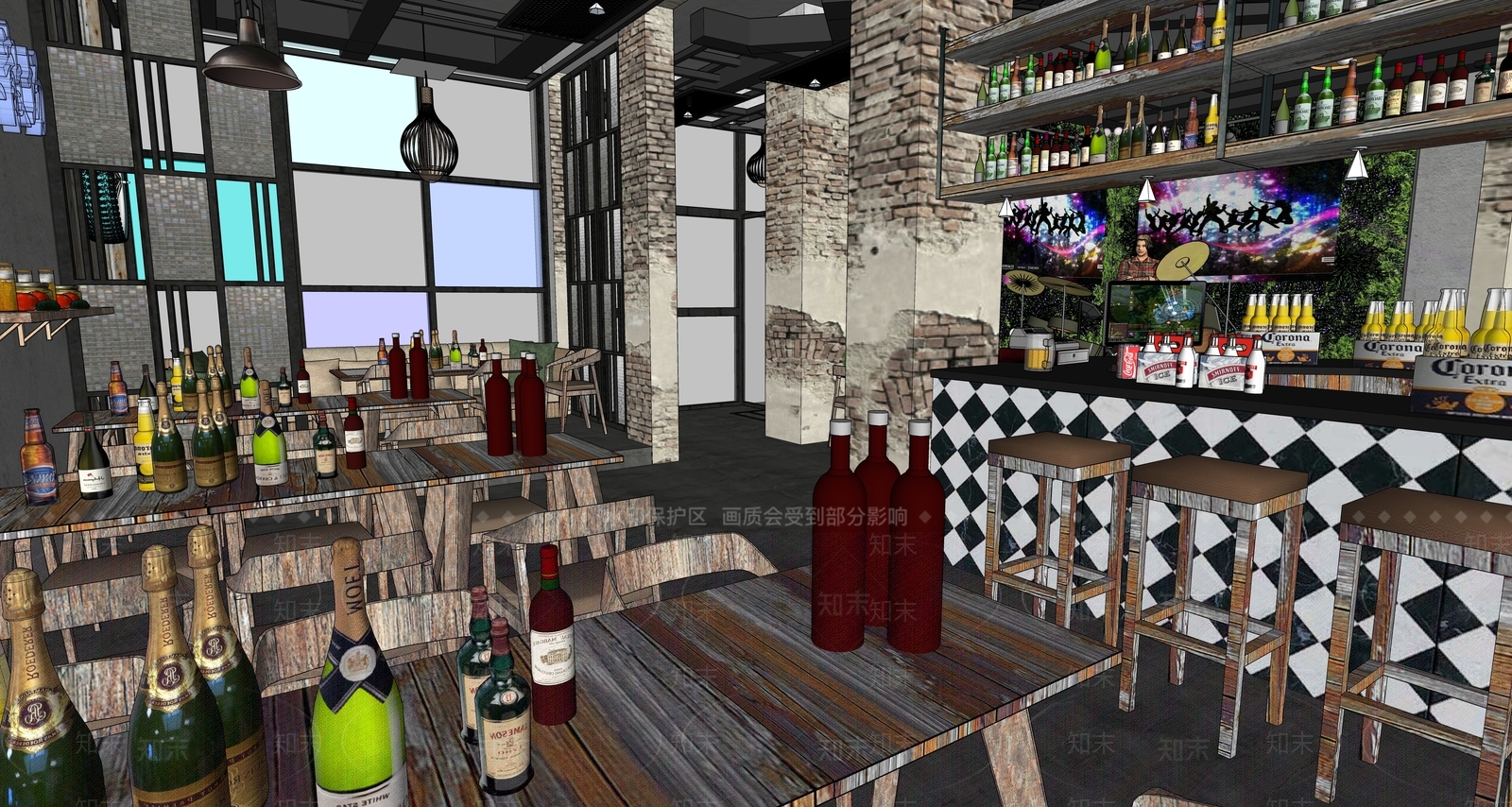 欧式酒吧SU模型下载【ID:793455462】