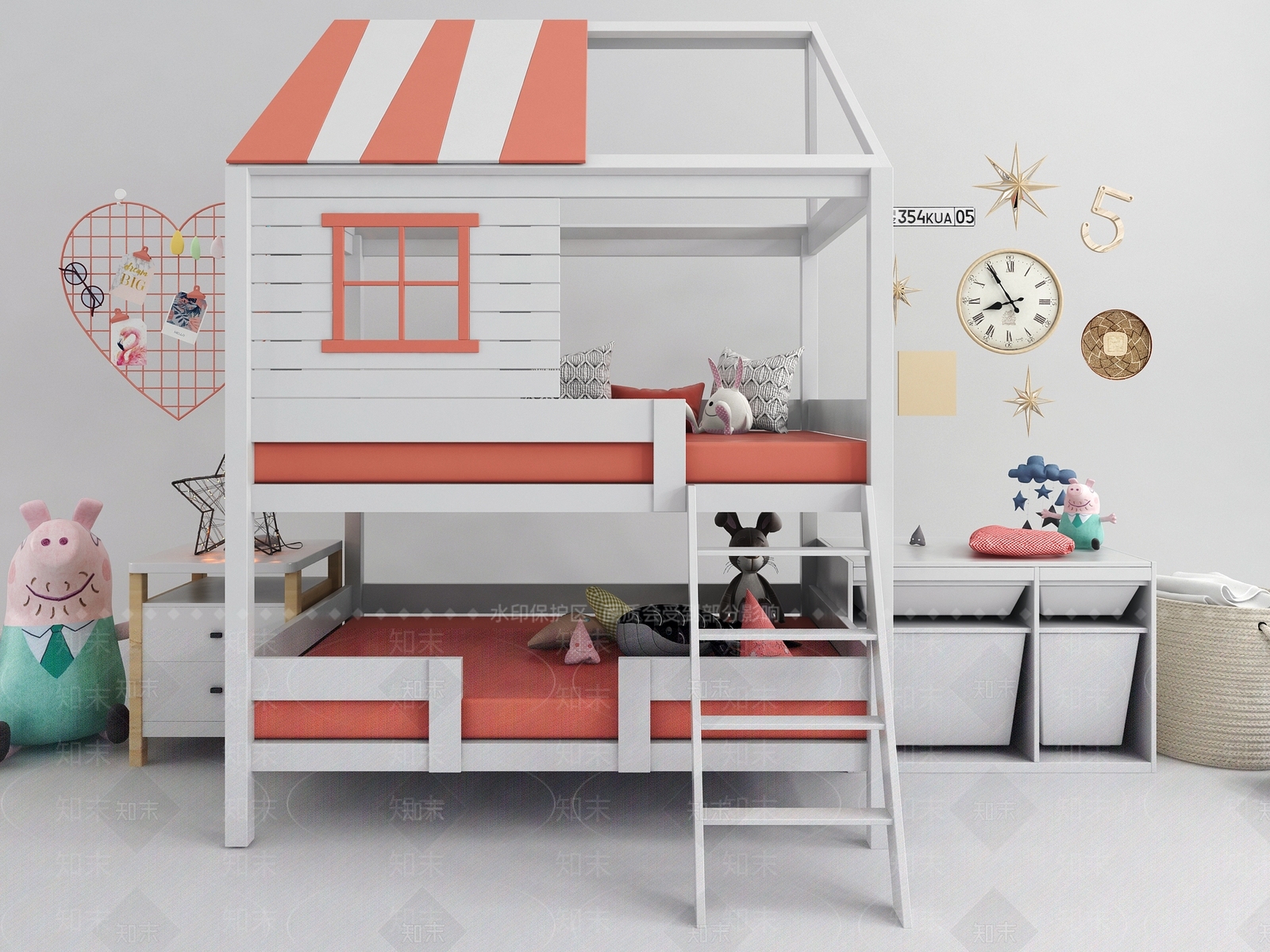 现代上下铺3D模型下载【ID:793460069】