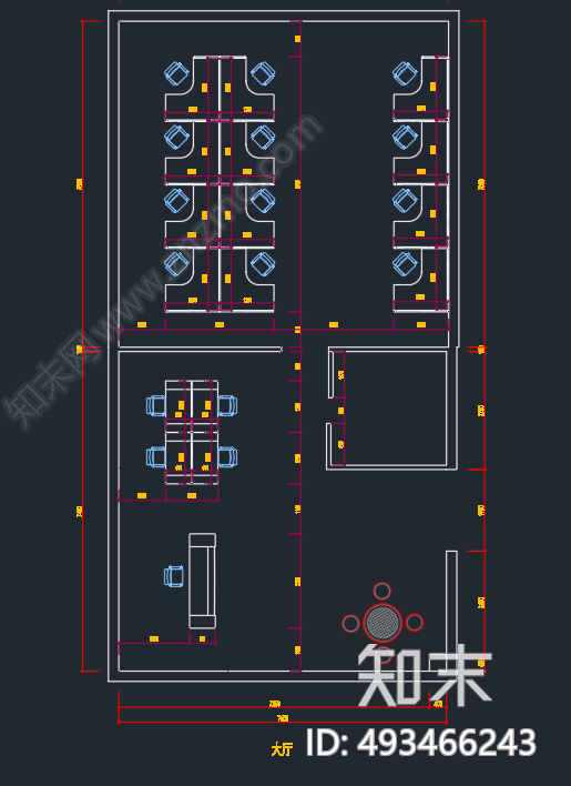 现代办公空间cad施工图下载【ID:493466243】