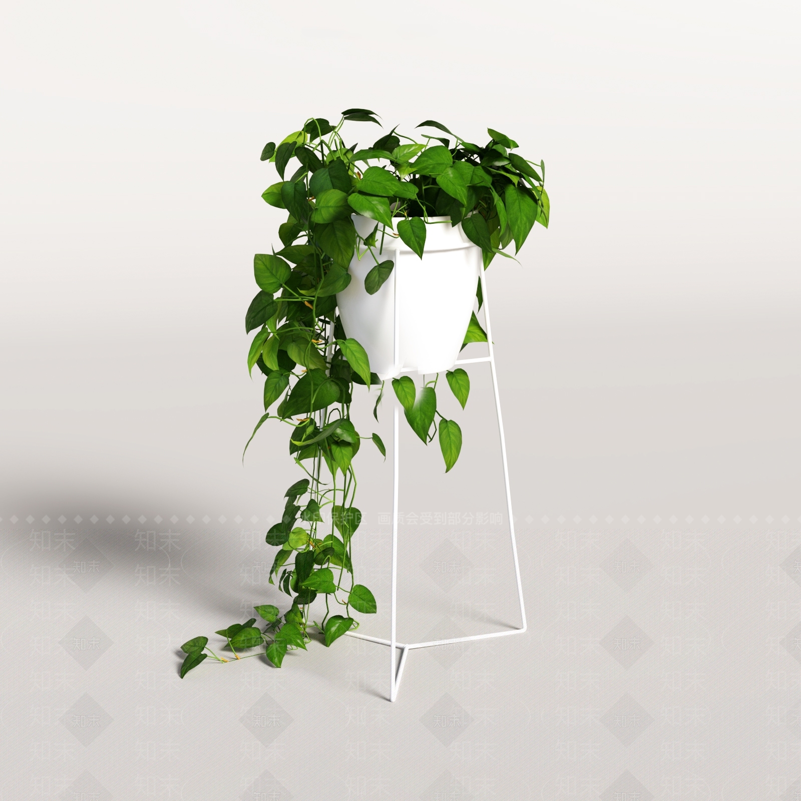 现代绿萝盆栽SU模型下载【ID:193469826】