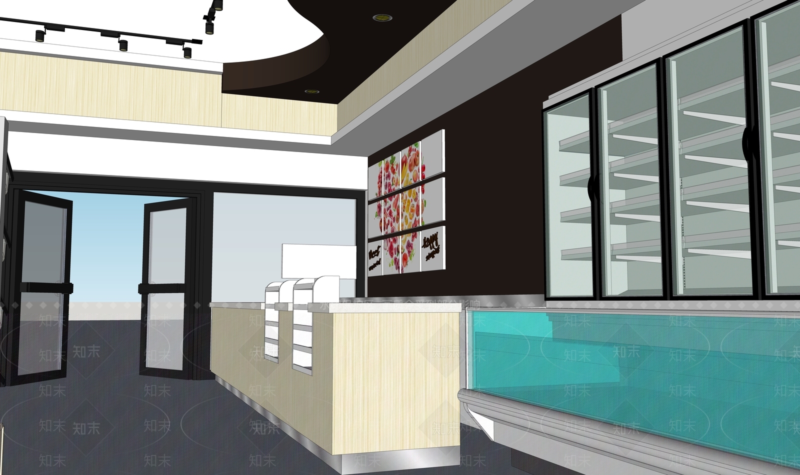 现代超市SU模型下载【ID:493473092】