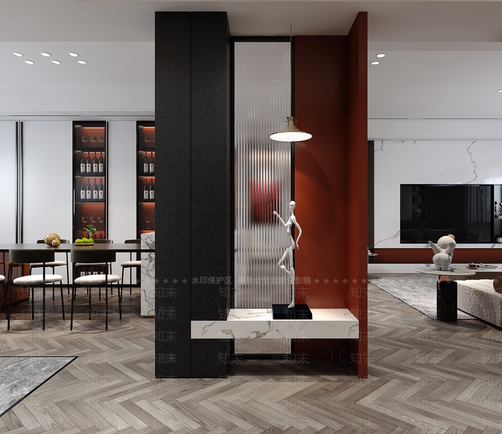 现代家居客厅3D模型下载【ID:1221489193】