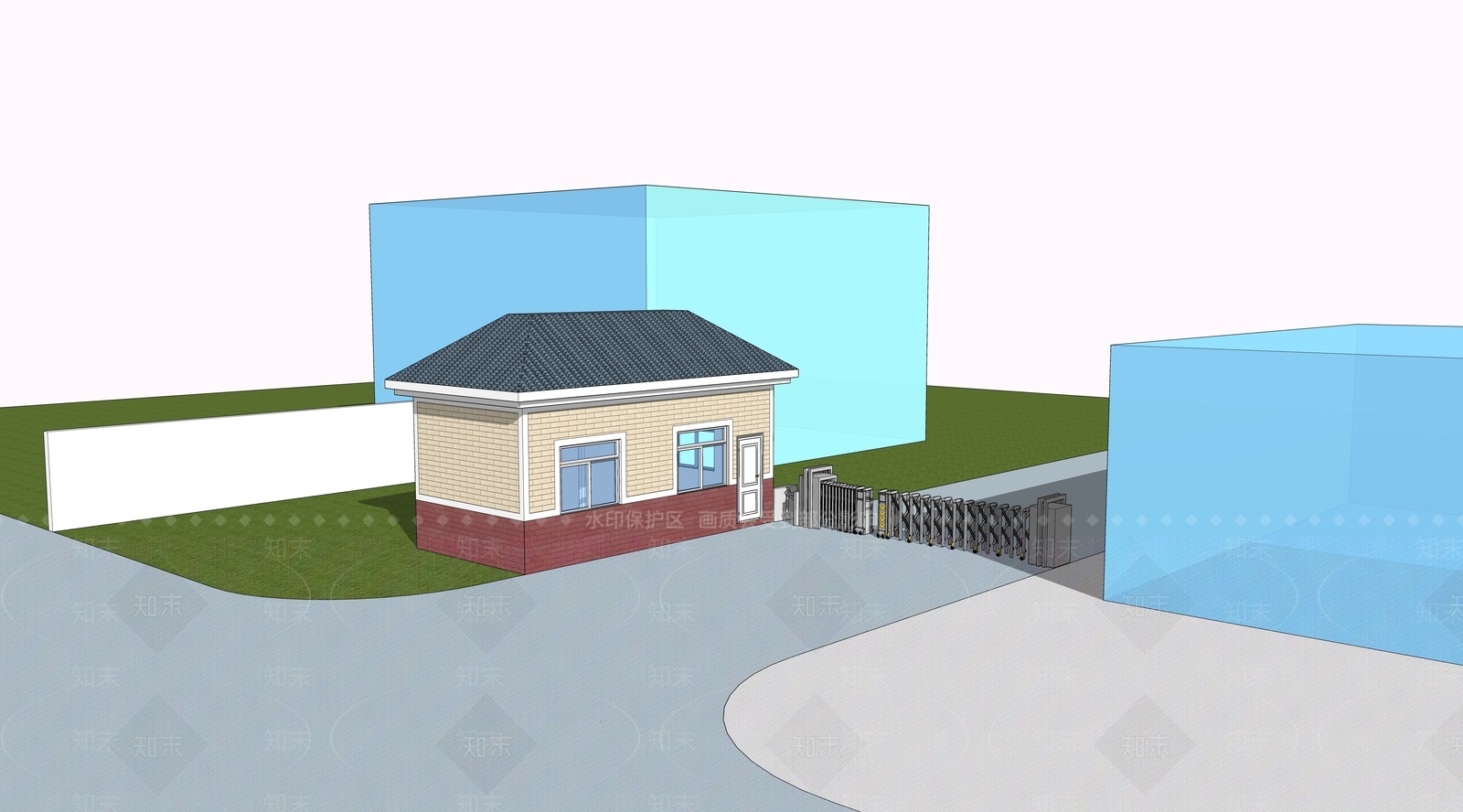 现代小公建SU模型草图