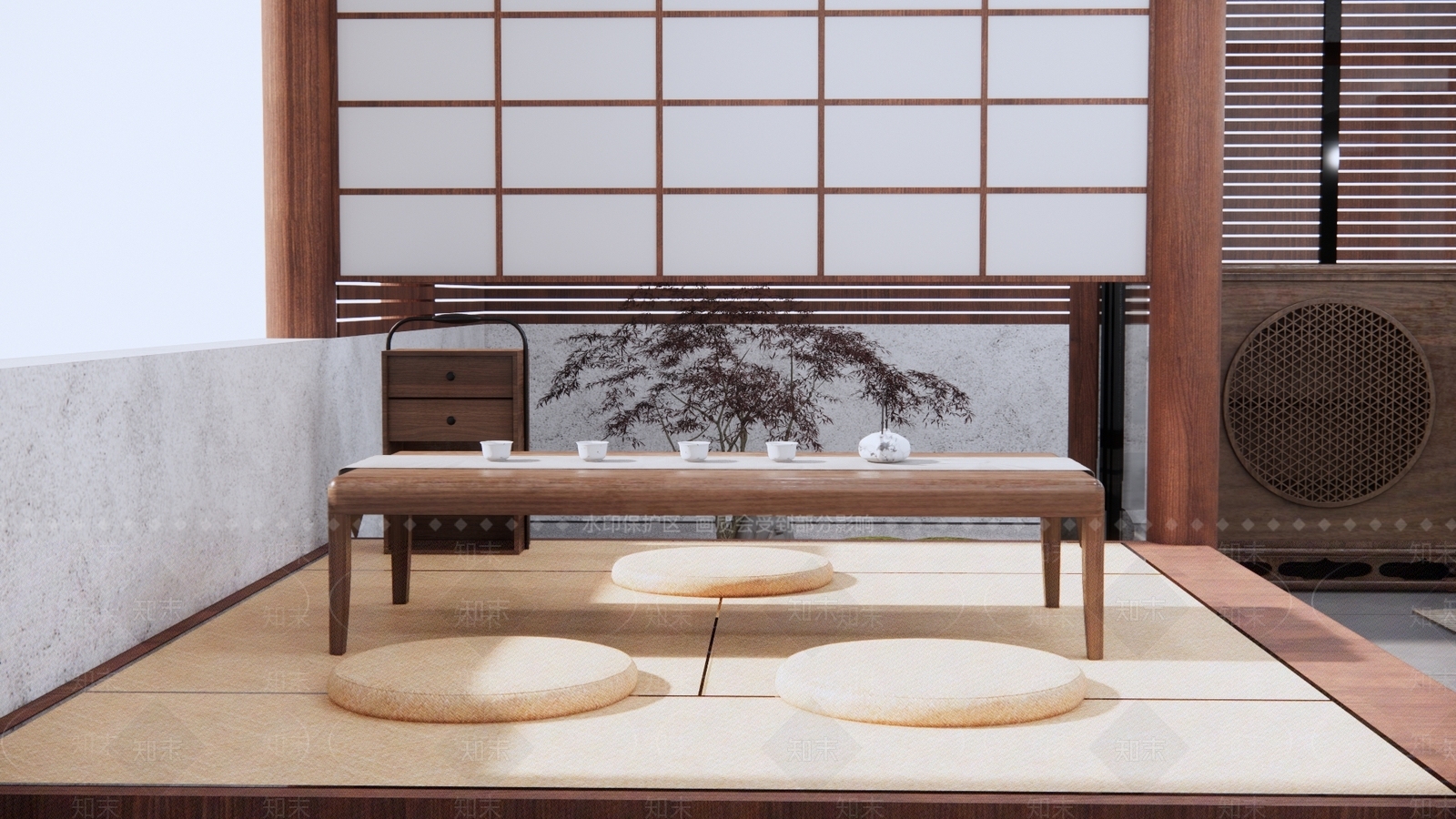 日式茶室SU模型下载【ID:993512343】
