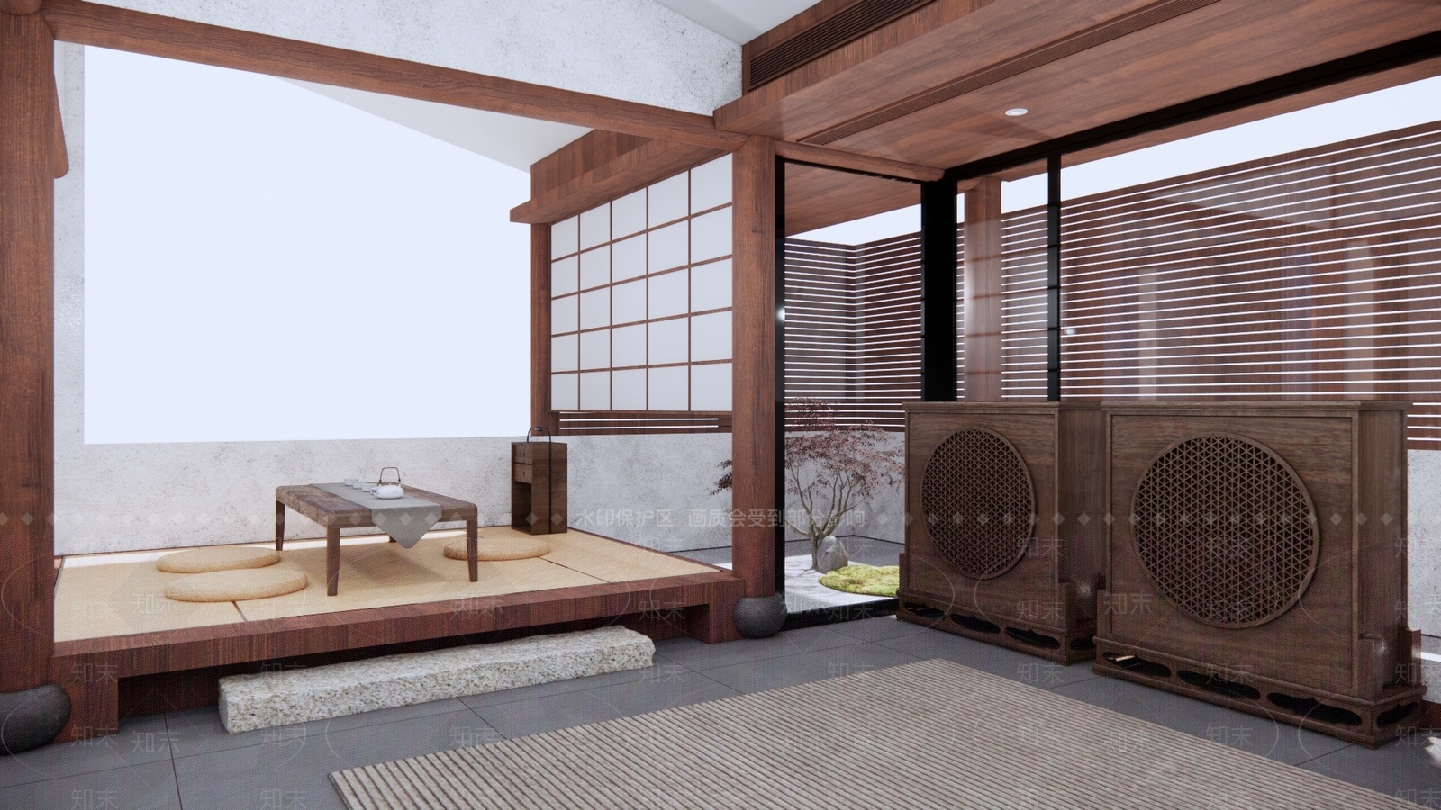日式茶室SU模型下载【ID:993512343】