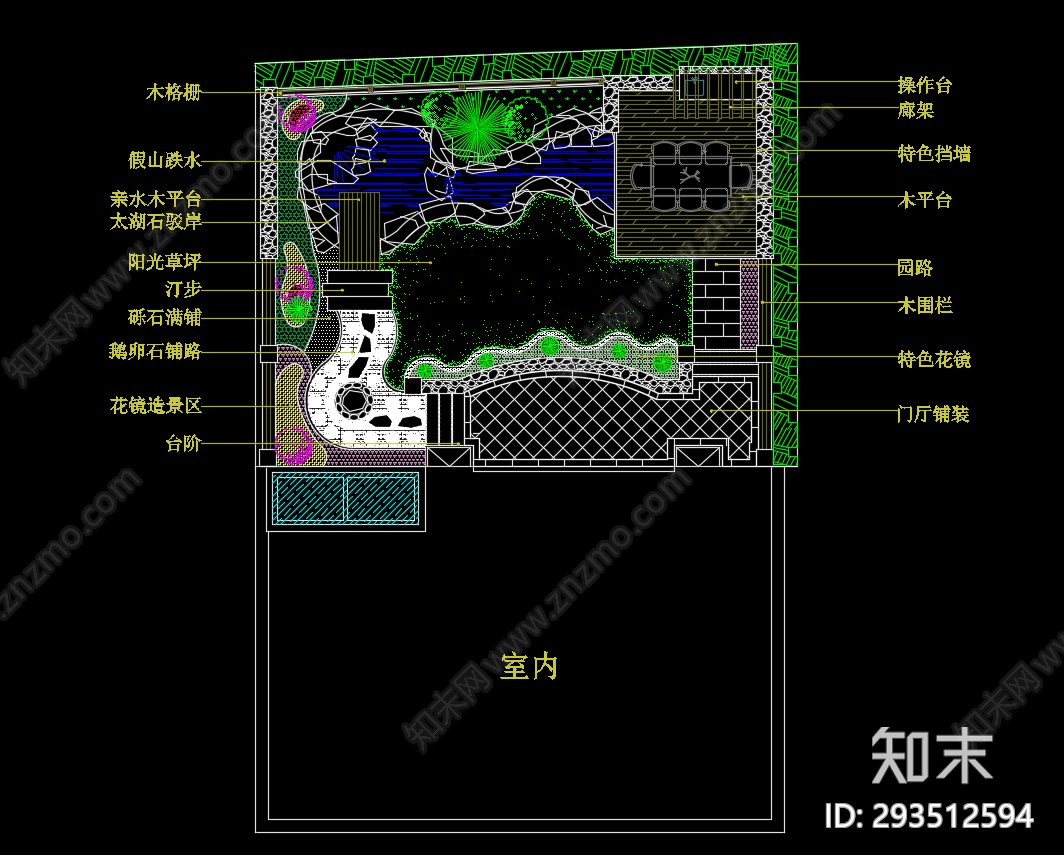 庭院cad施工图下载【ID:293512594】