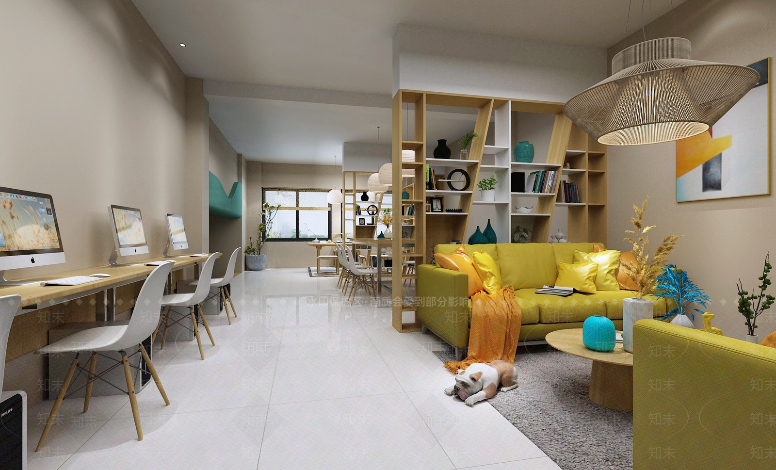现代阅览室3D模型下载【ID:893519217】