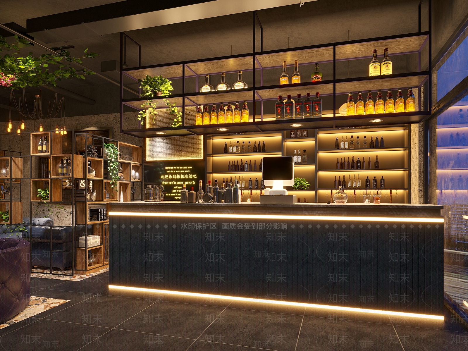 工业风酒吧3D模型下载【ID:493523447】
