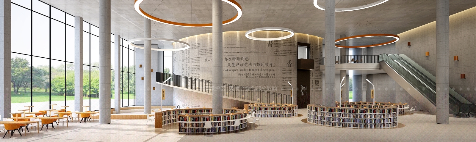 工业风图书馆3D模型下载【ID:893527218】
