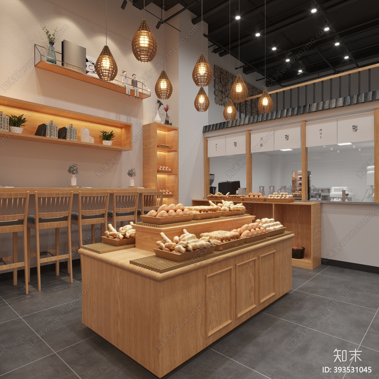 日式面包甜点店3D模型下载【ID:393531045】