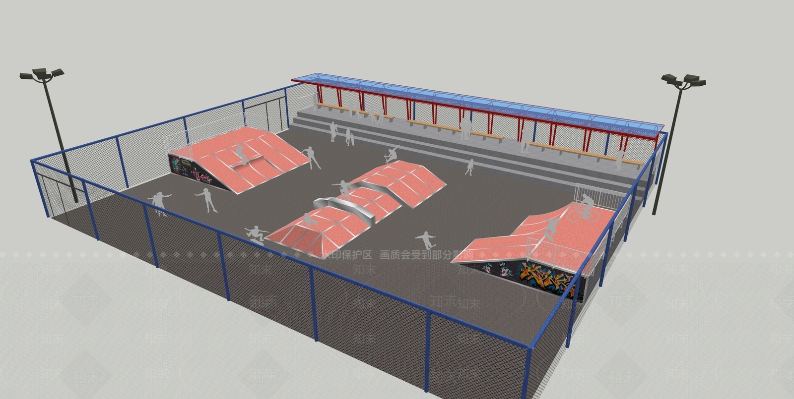 现代公园景观SU模型下载【ID:593534722】