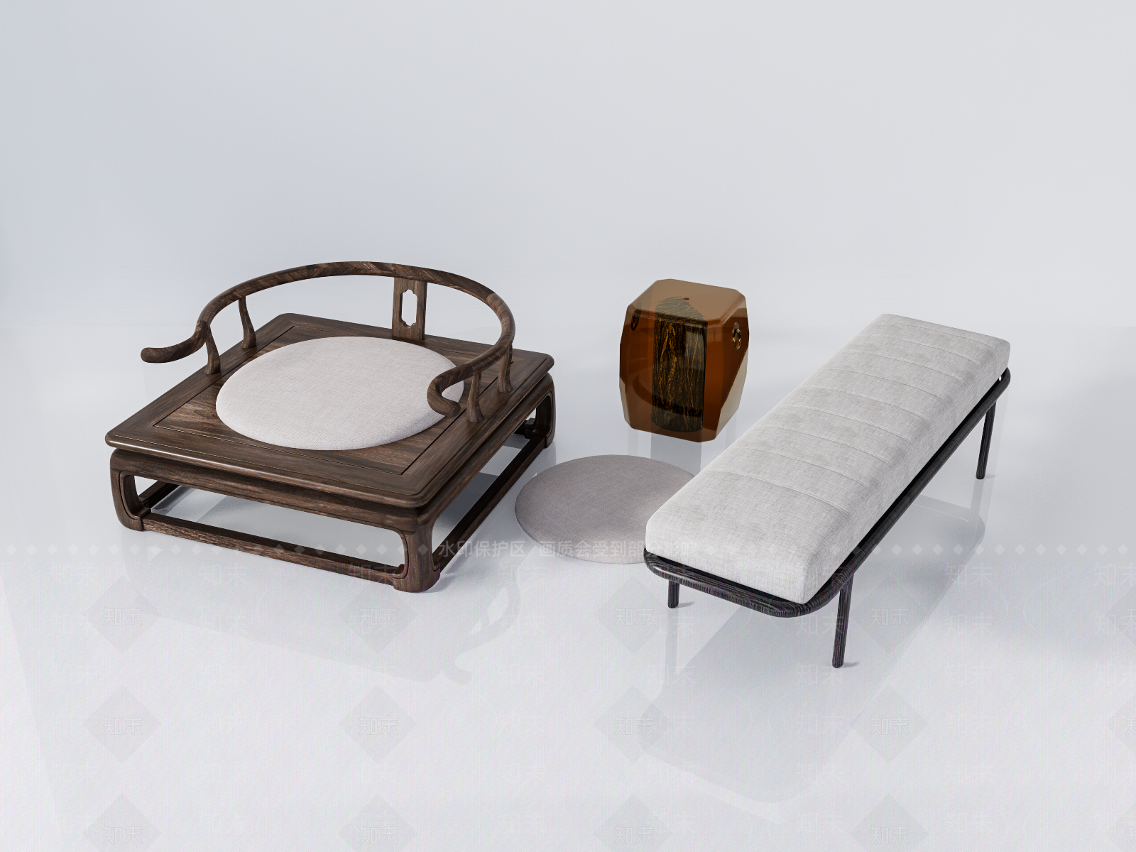 新中式圈椅SU模型下载【ID:993535443】