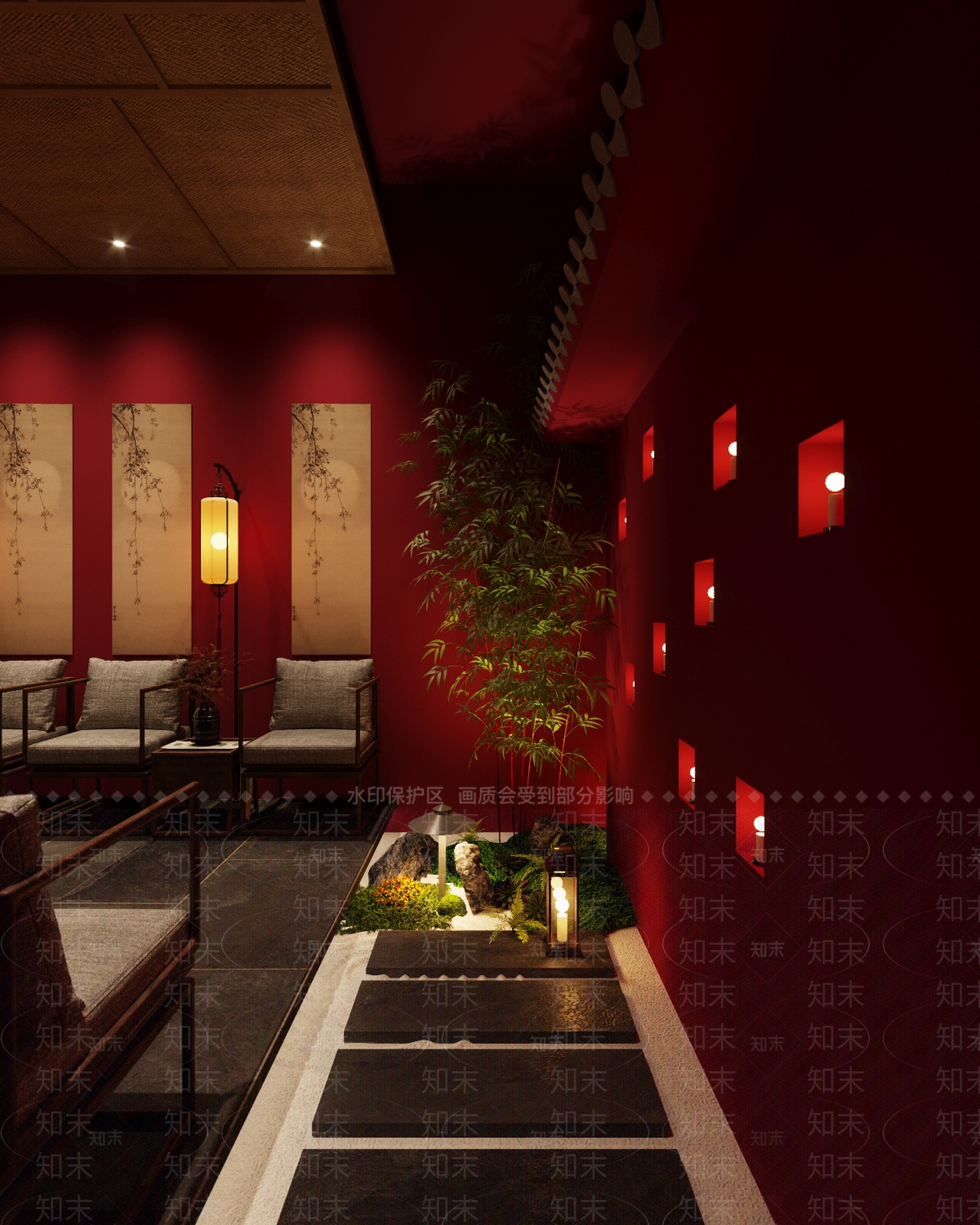 中式剧本杀房间3D模型下载【ID:993539983】