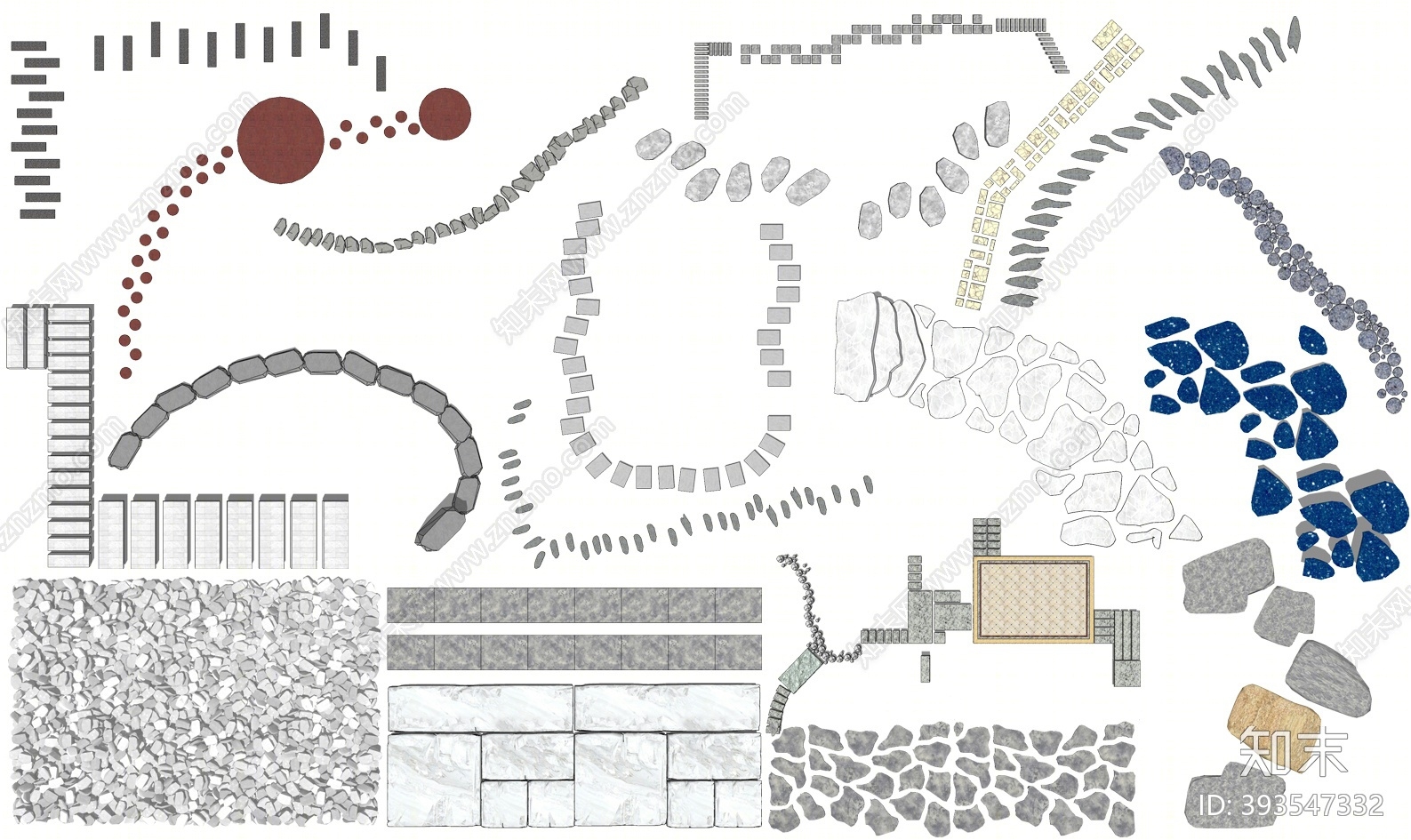 现代石头小路SU模型下载【ID:393547332】