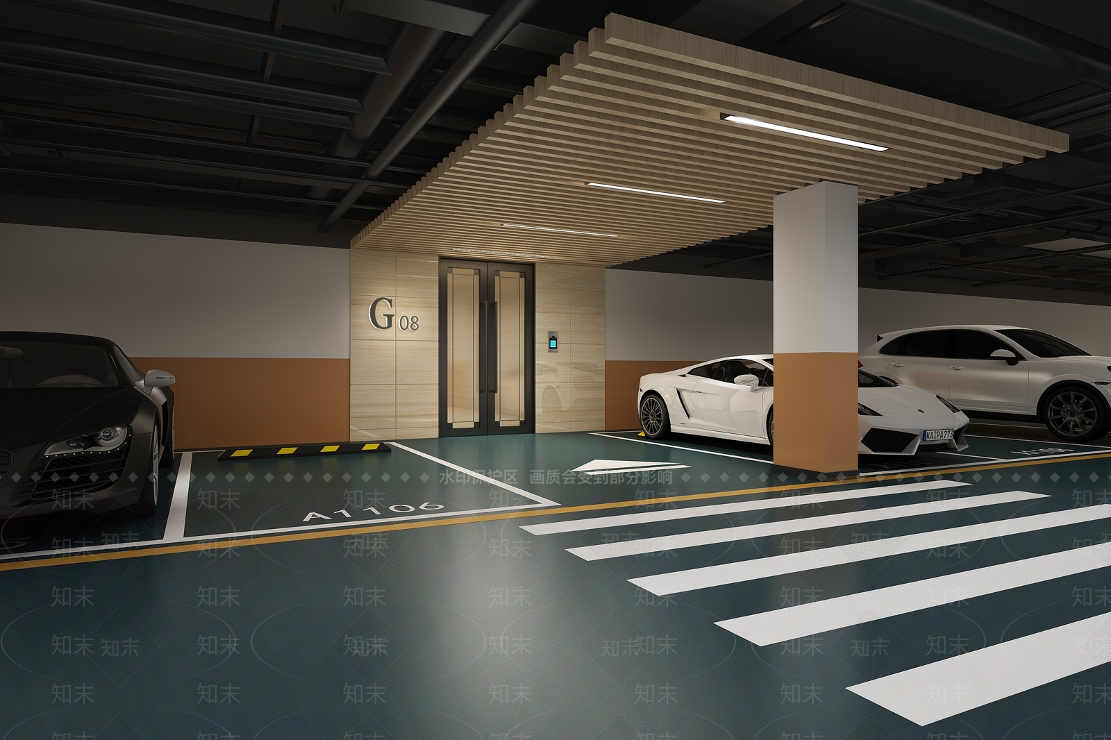 现代地下车库3D模型下载【ID:293541699】