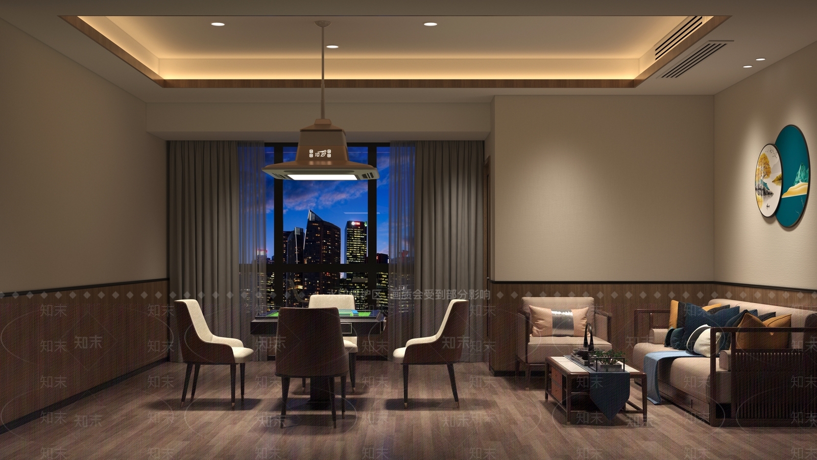现代麻将室3D模型下载【ID:593558390】