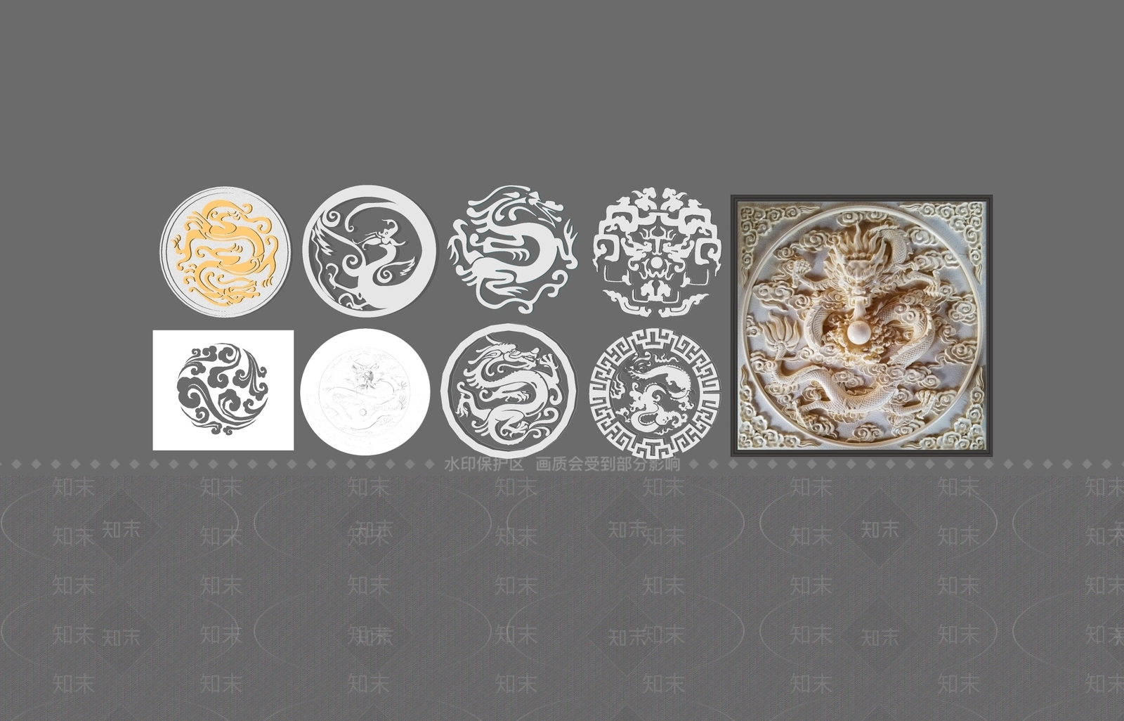 中式龙纹雕花SU模型下载【ID:993562243】