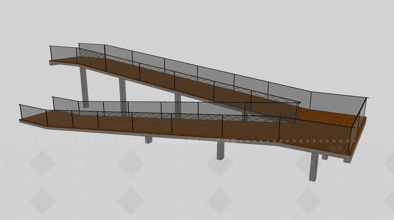 现代铁艺栏杆SU模型下载【ID:493565123】