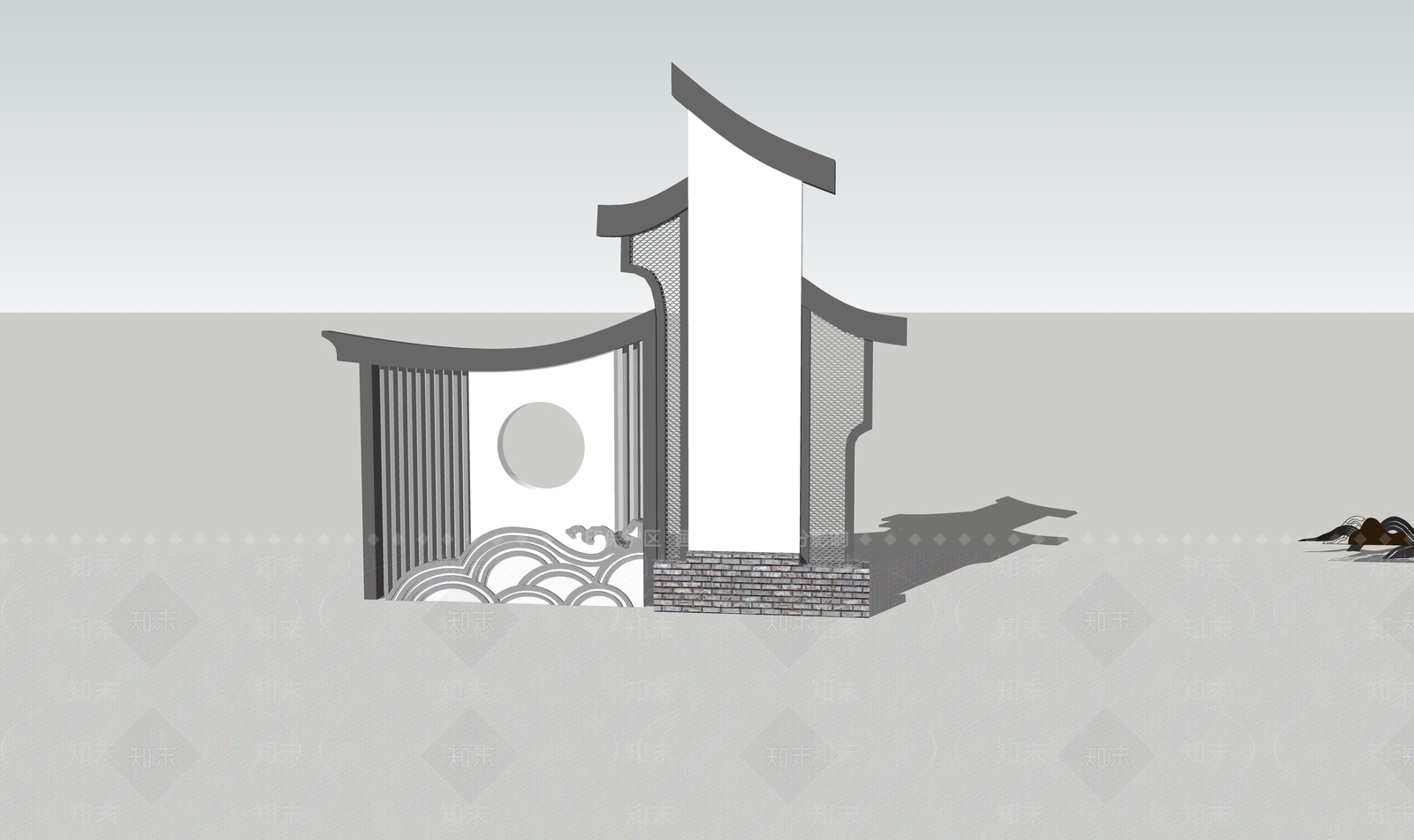 新中式指示牌SU模型下载【ID:493589538】