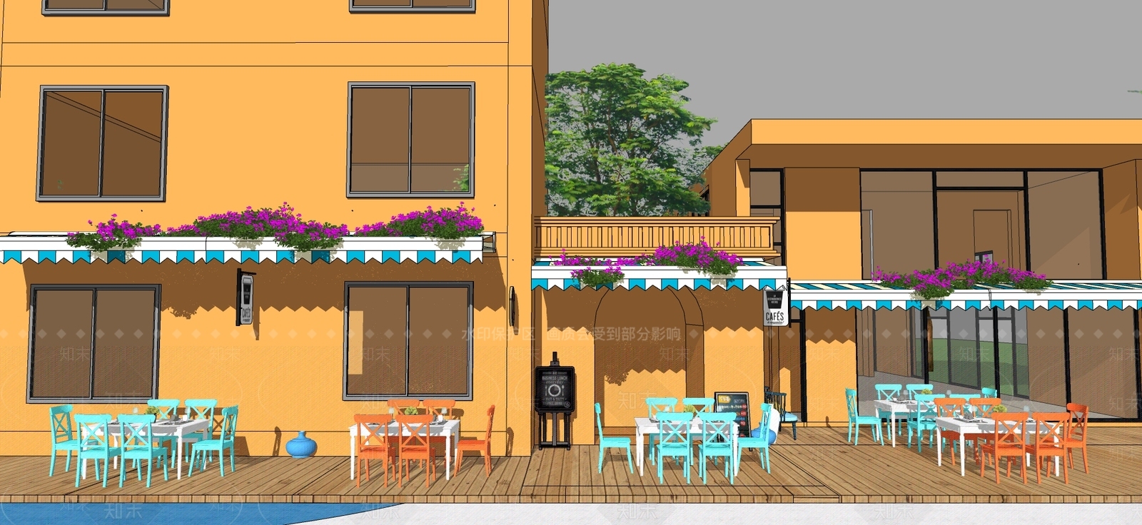 现代餐厅SU模型下载【ID:993600094】