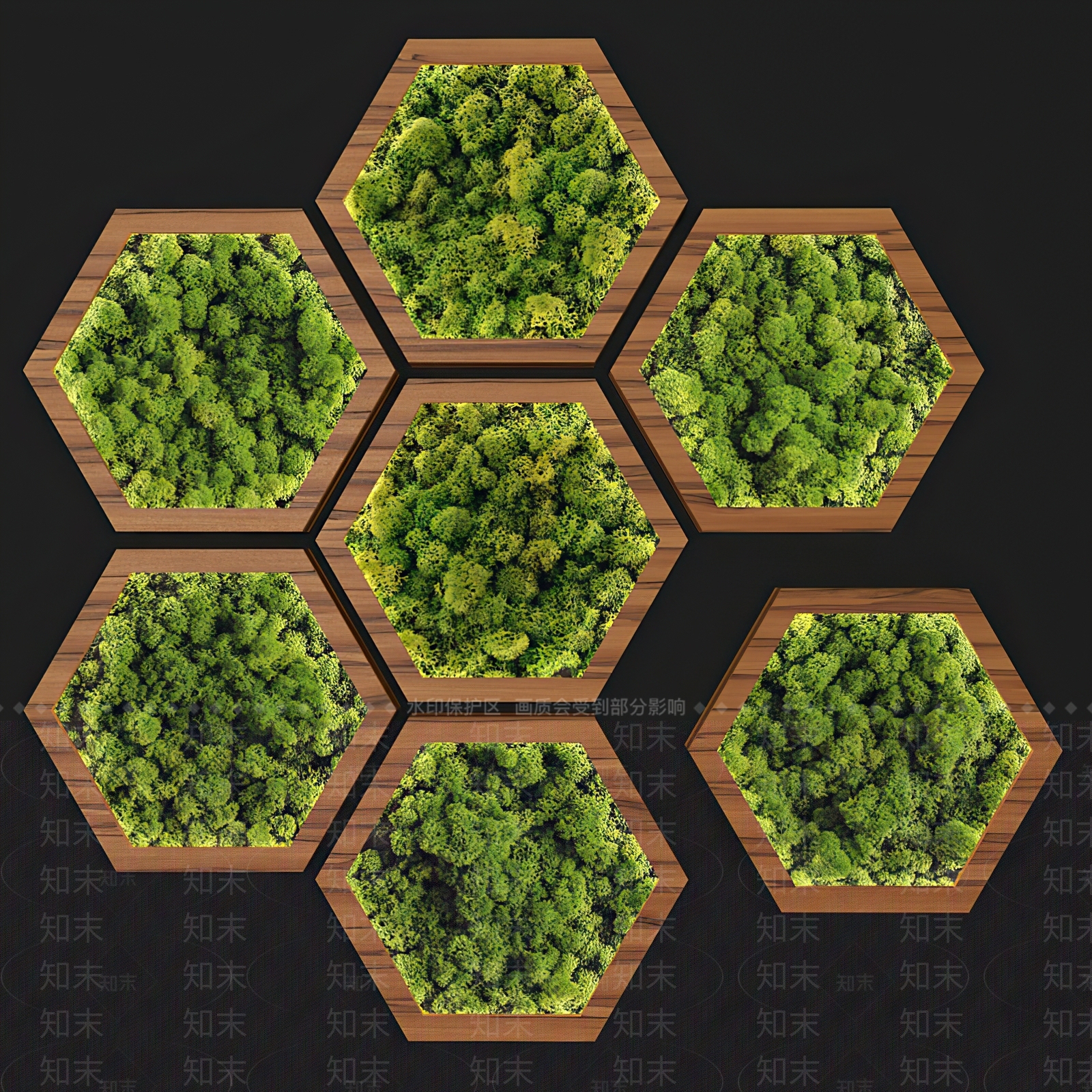现代绿植墙3D模型下载【ID:493607257】