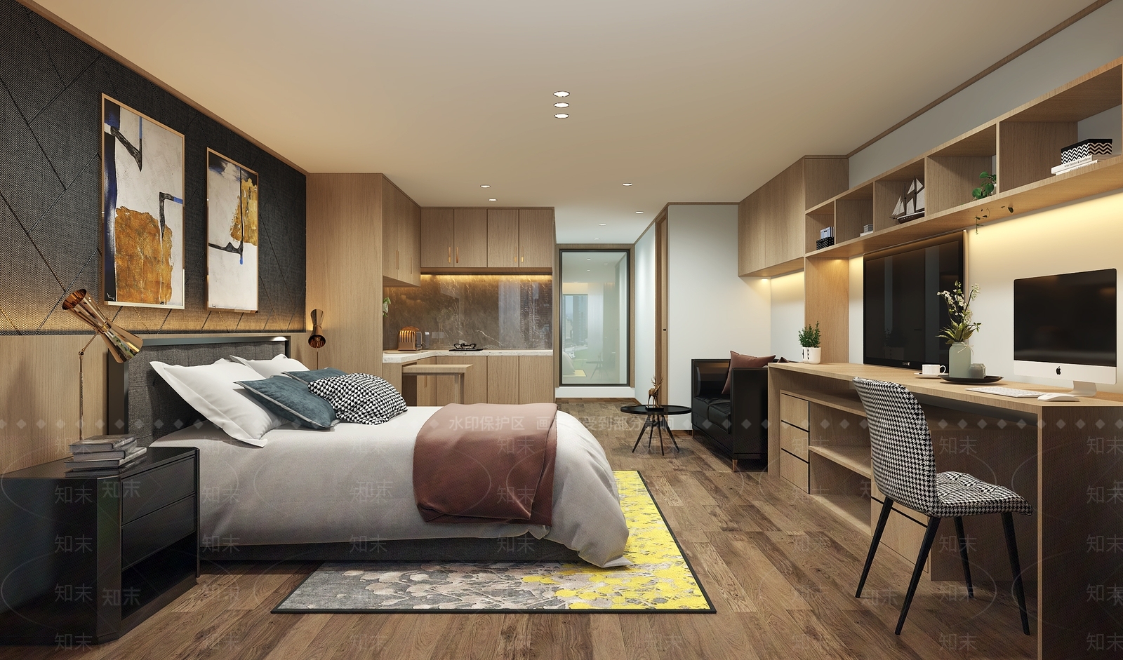 现代单身公寓3D模型下载【ID:993610797】