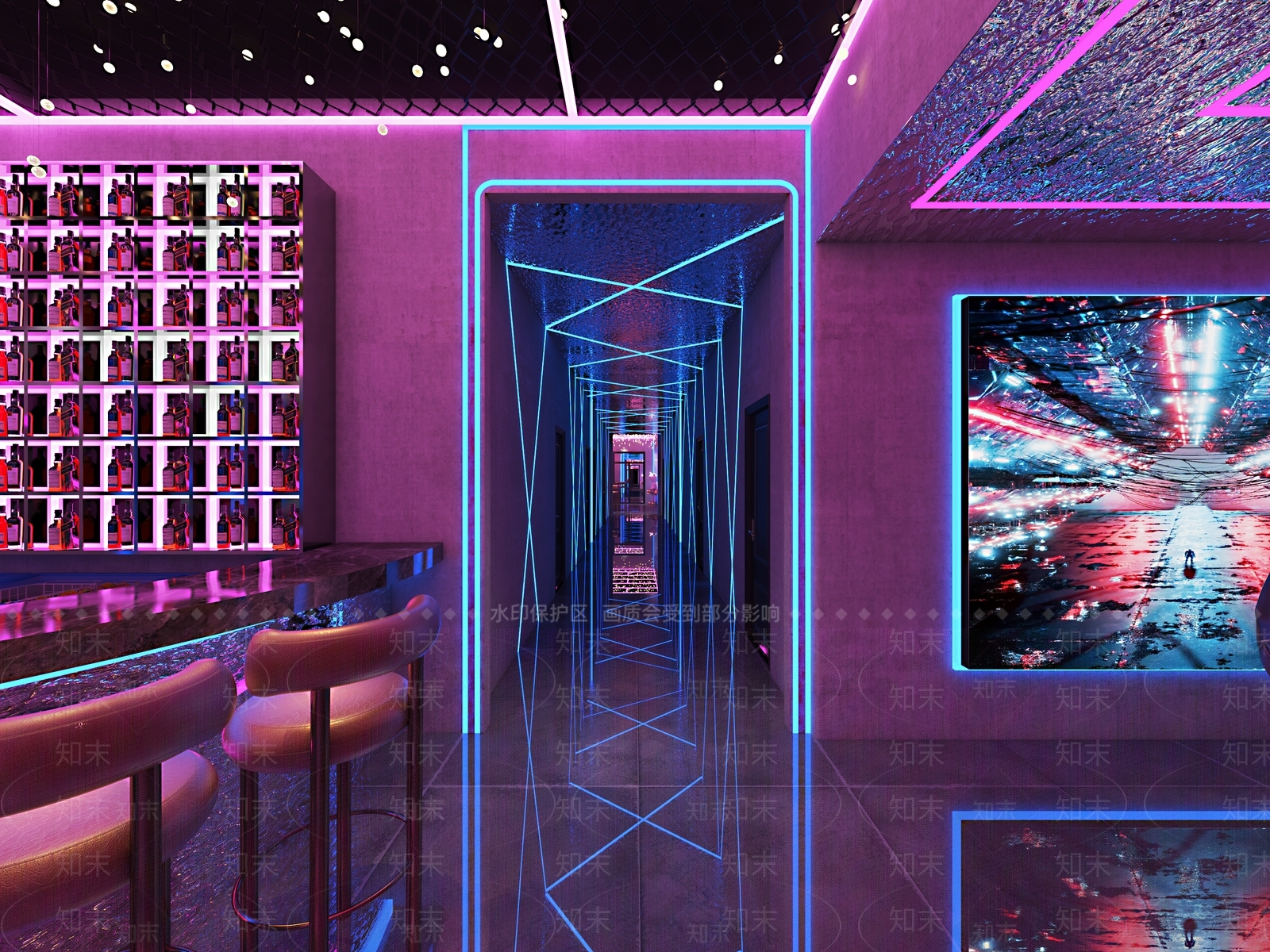 现代酒吧3D模型下载【ID:493619450】