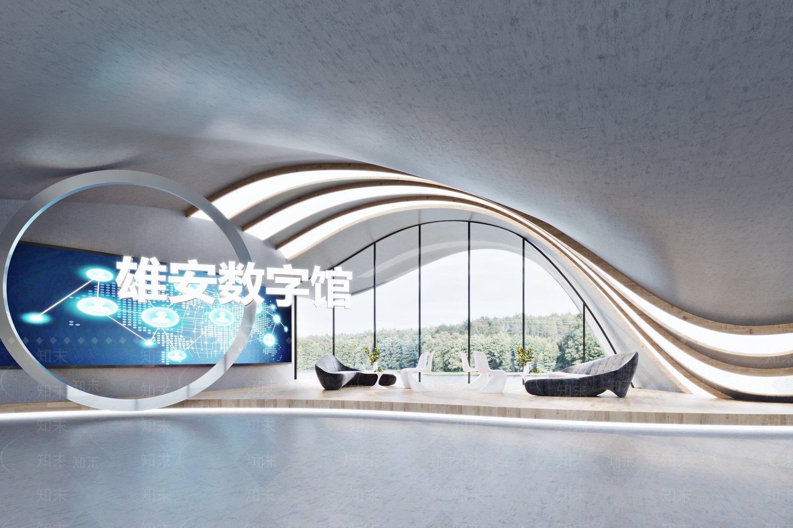 现代雄安科技数字展厅3D模型下载【ID:993634589】