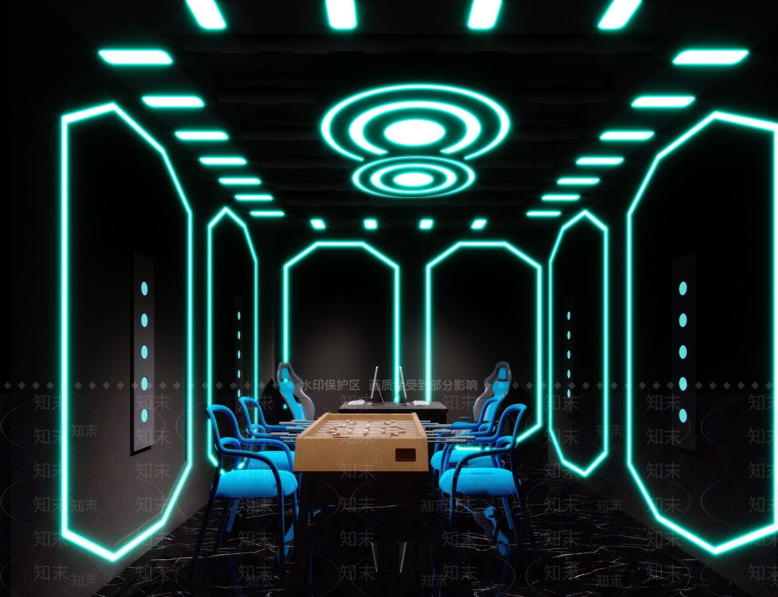 现代简约游戏电竞包厢3D模型下载【ID:993644294】