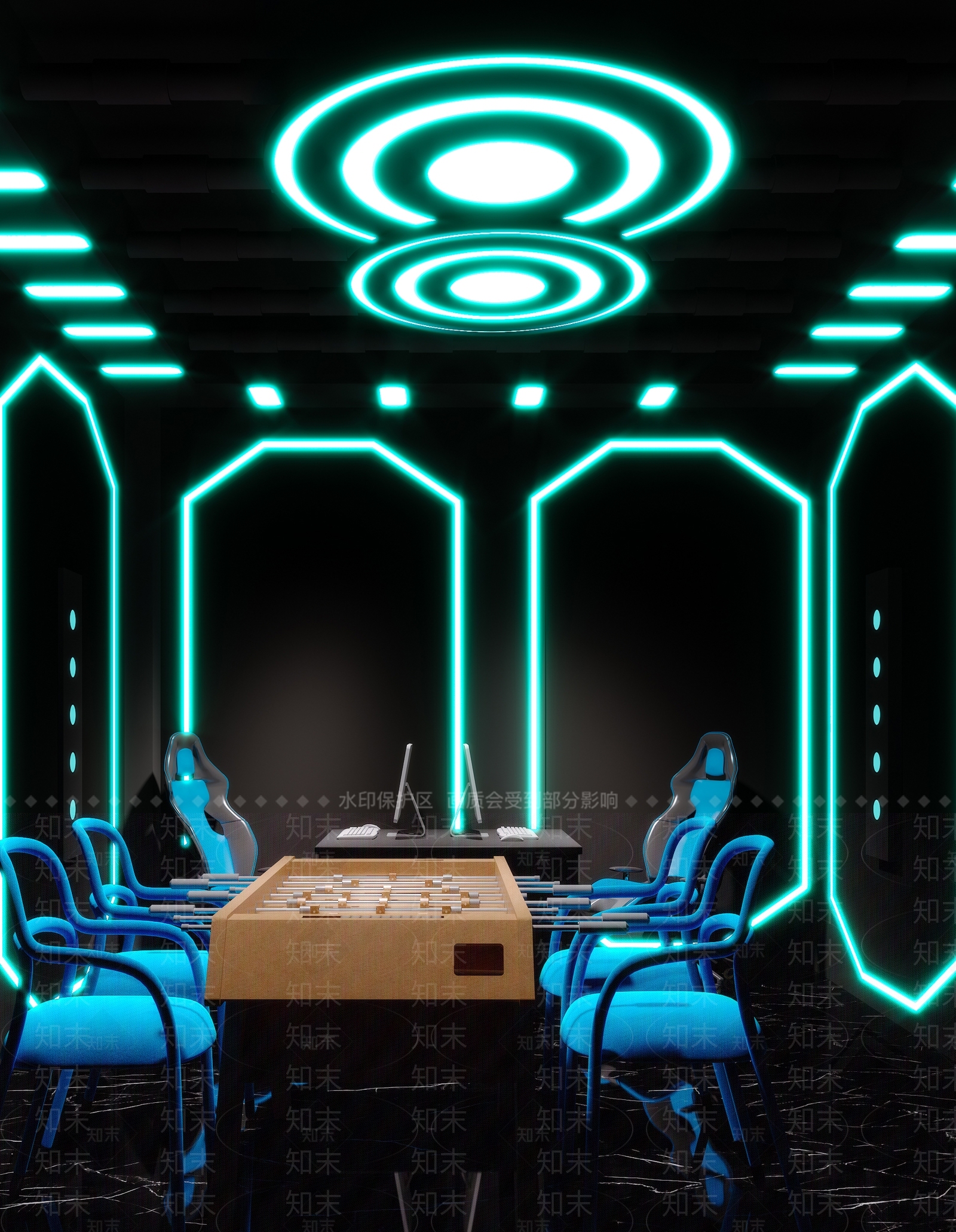 现代简约游戏电竞包厢3D模型下载【ID:993644294】