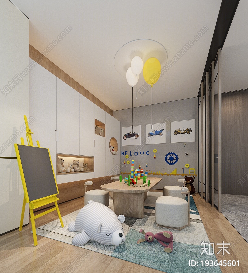 现代儿童玩具房3D模型下载【ID:193645601】