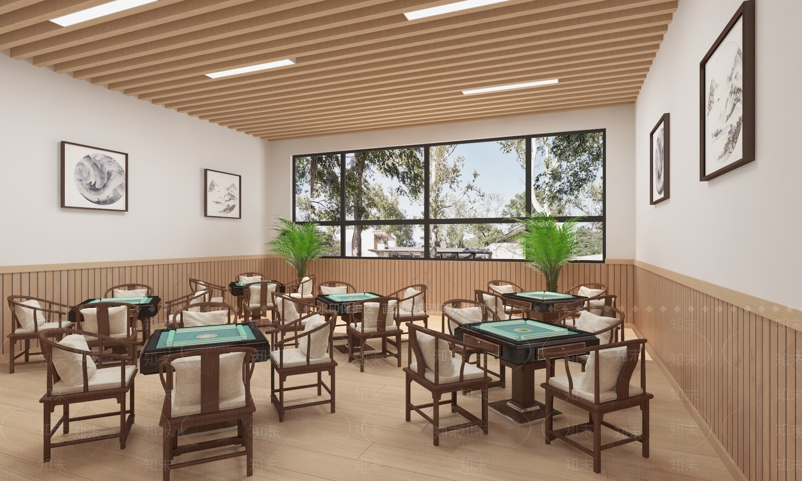 新中式棋牌室3D模型下载【ID:993652914】