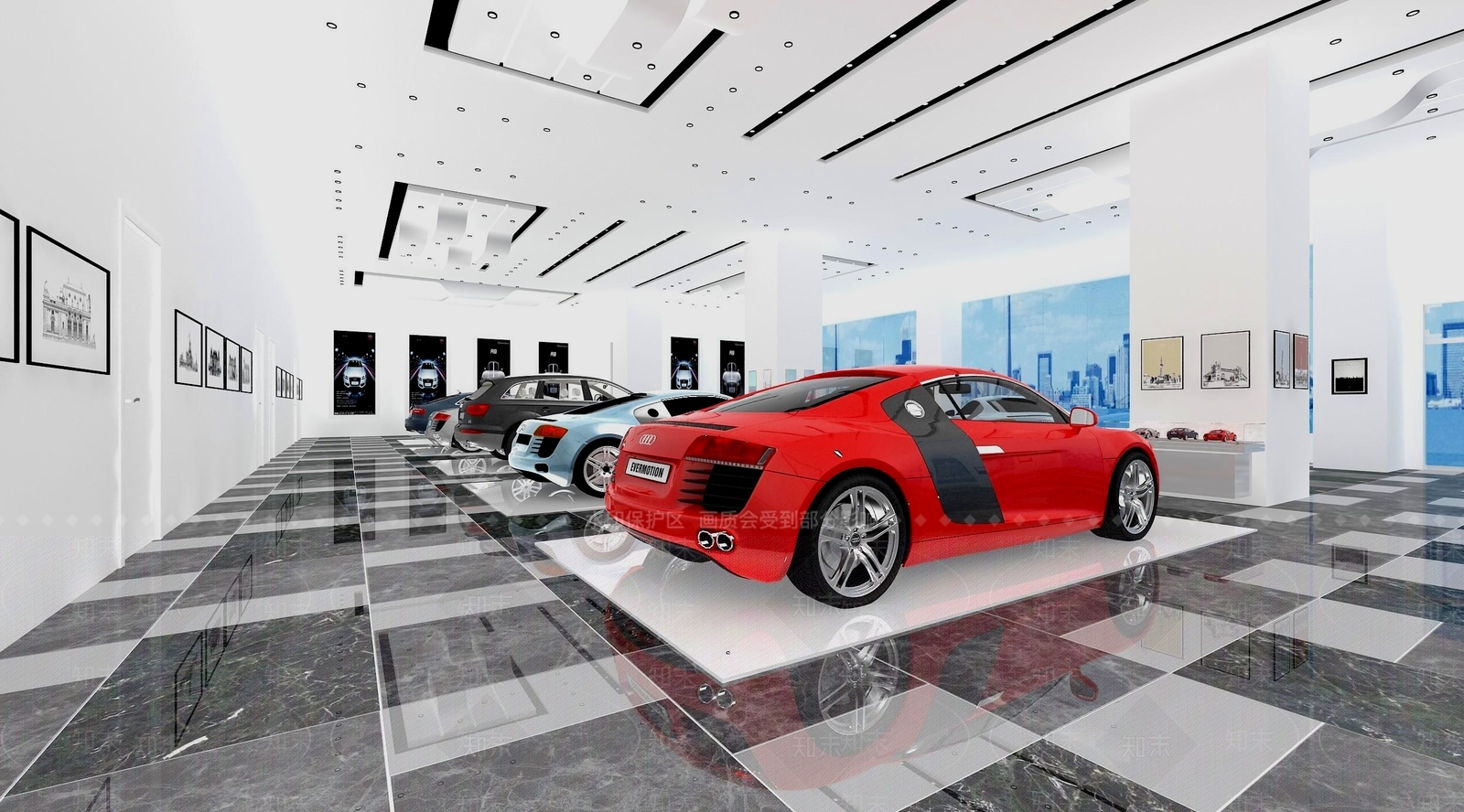 现代车类奥迪展厅3D模型下载【ID:393659567】